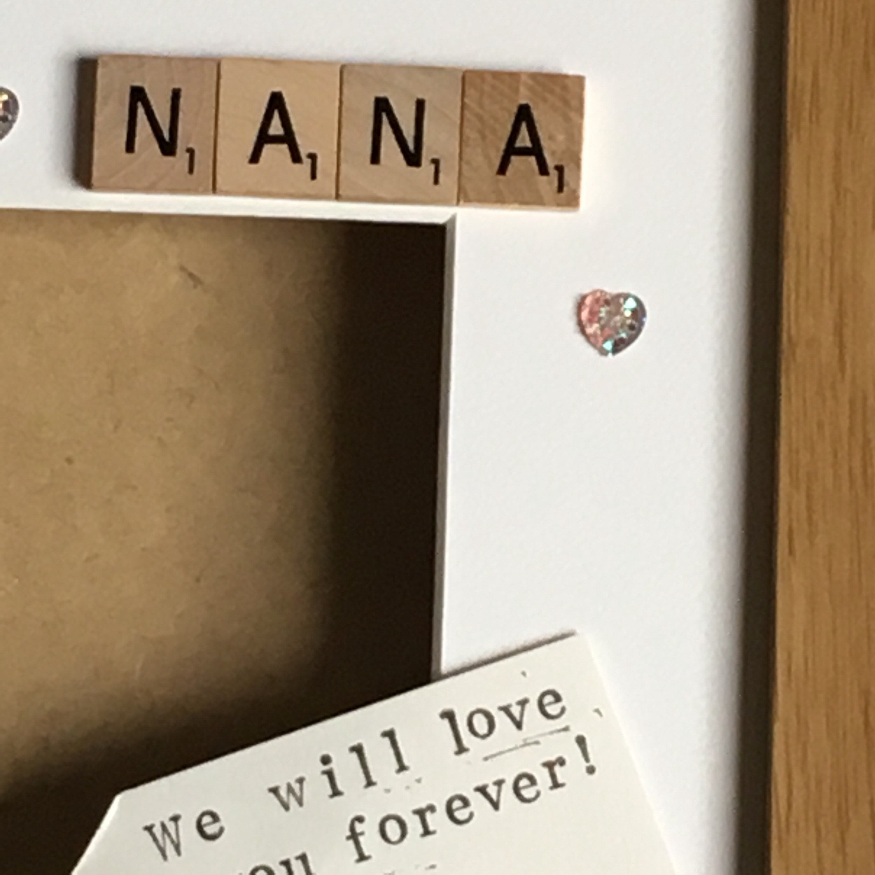Our World, Nana, Grandma, Personalised Scrabble Art Photo Frame,