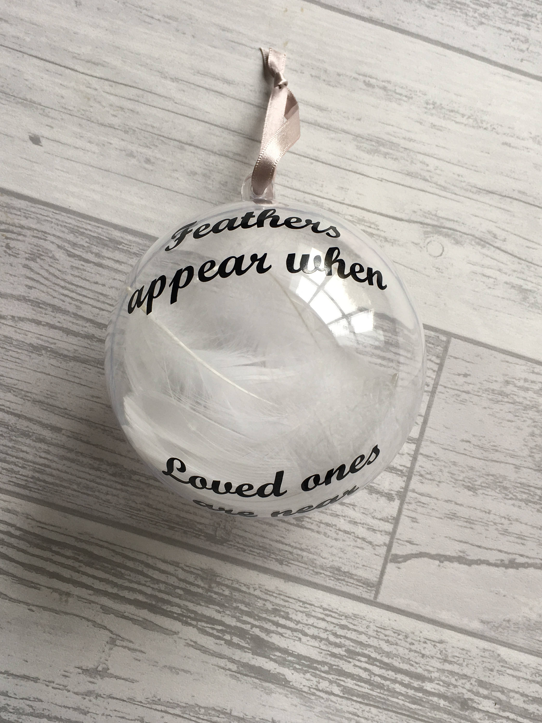 Feathers Appear Memorial Christmas Bauble - Remembrance Ornament - Tree Decoration