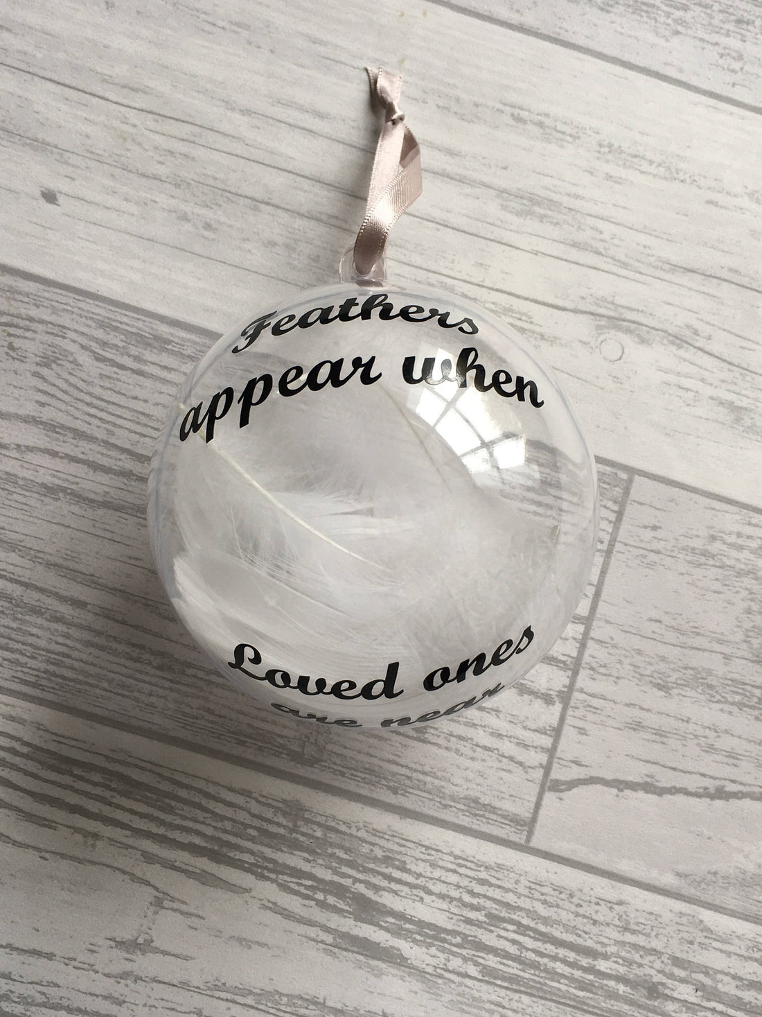 Feathers Appear Memorial Christmas Bauble - Remembrance Ornament - Tree Decoration