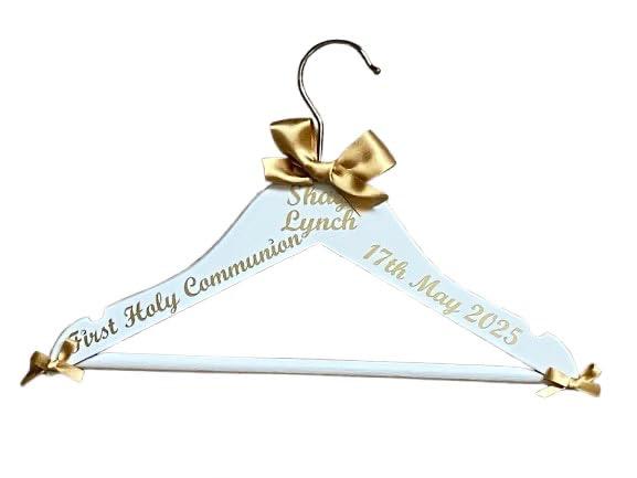 First Holy Communion Hanger, personalised | Custom Outfit Hanger | Childs Name & Date | Keepsake Gift