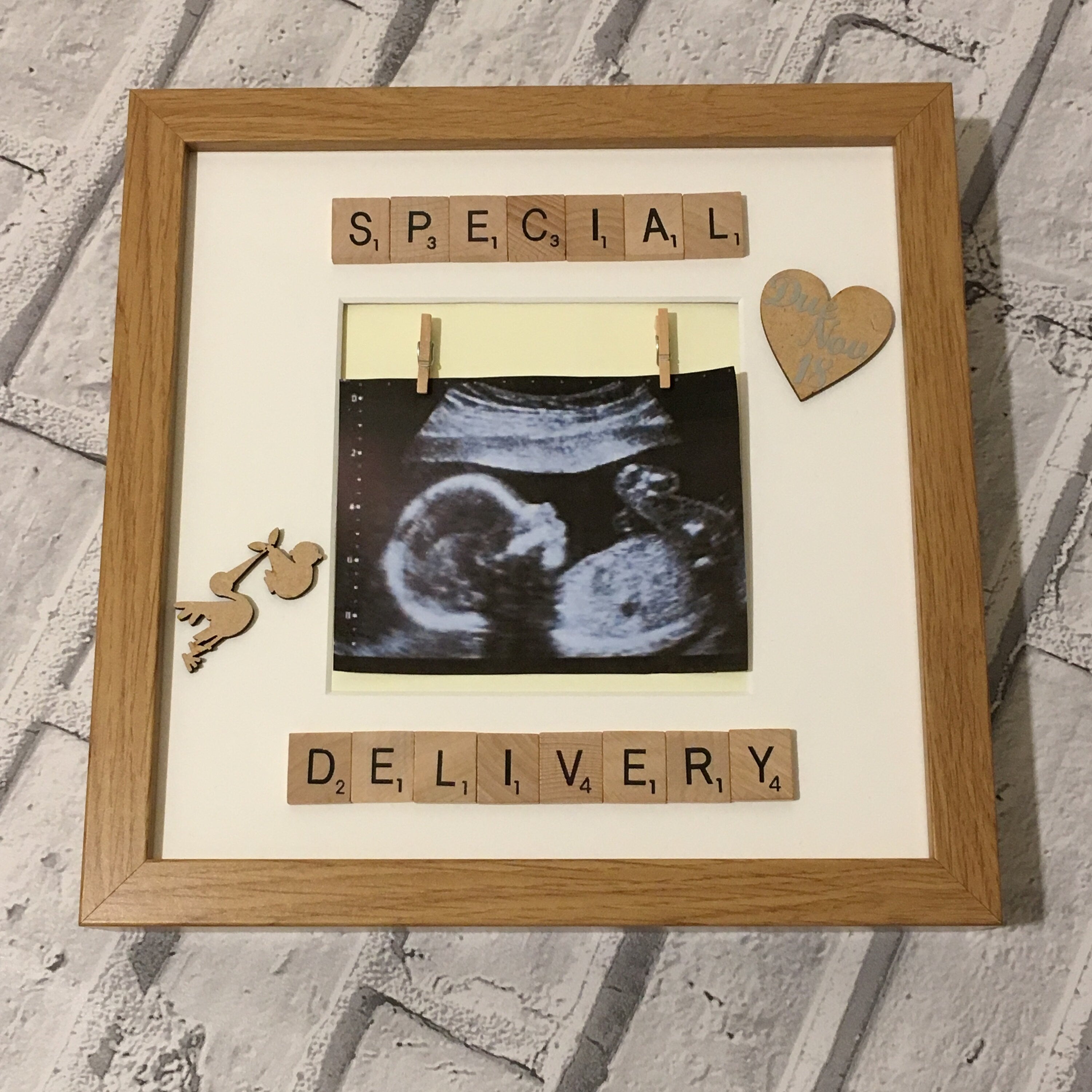 Baby Scan Photo Frame - Special Delivery - Personalised with Due Date