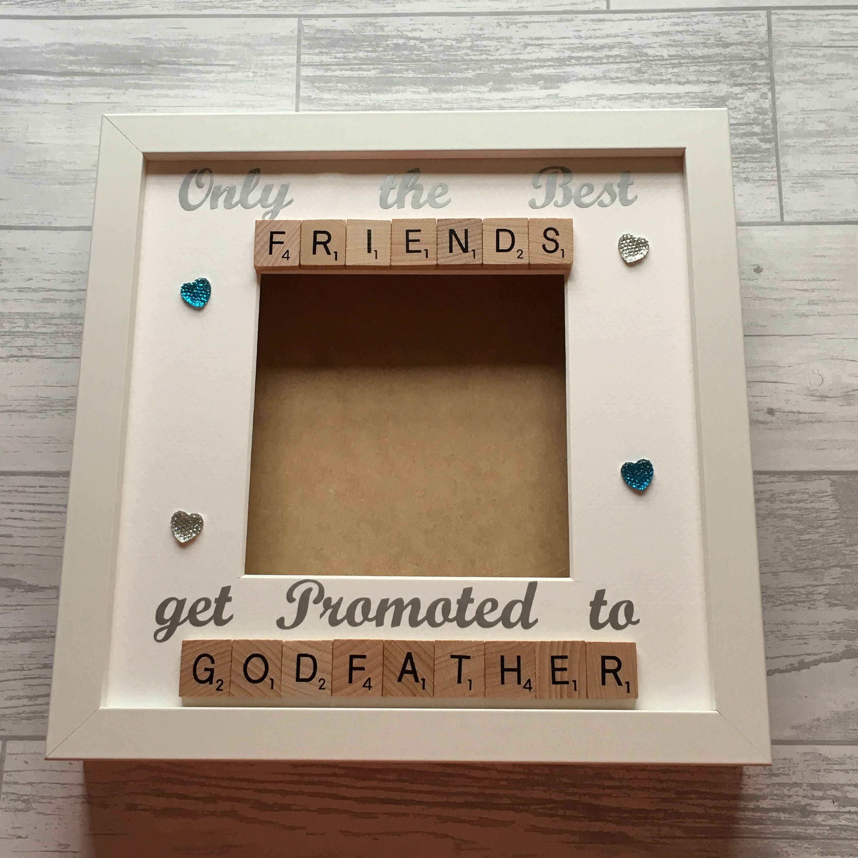 Only the Best Friends get promoted to Godfather - Letter Tile Photo Frame