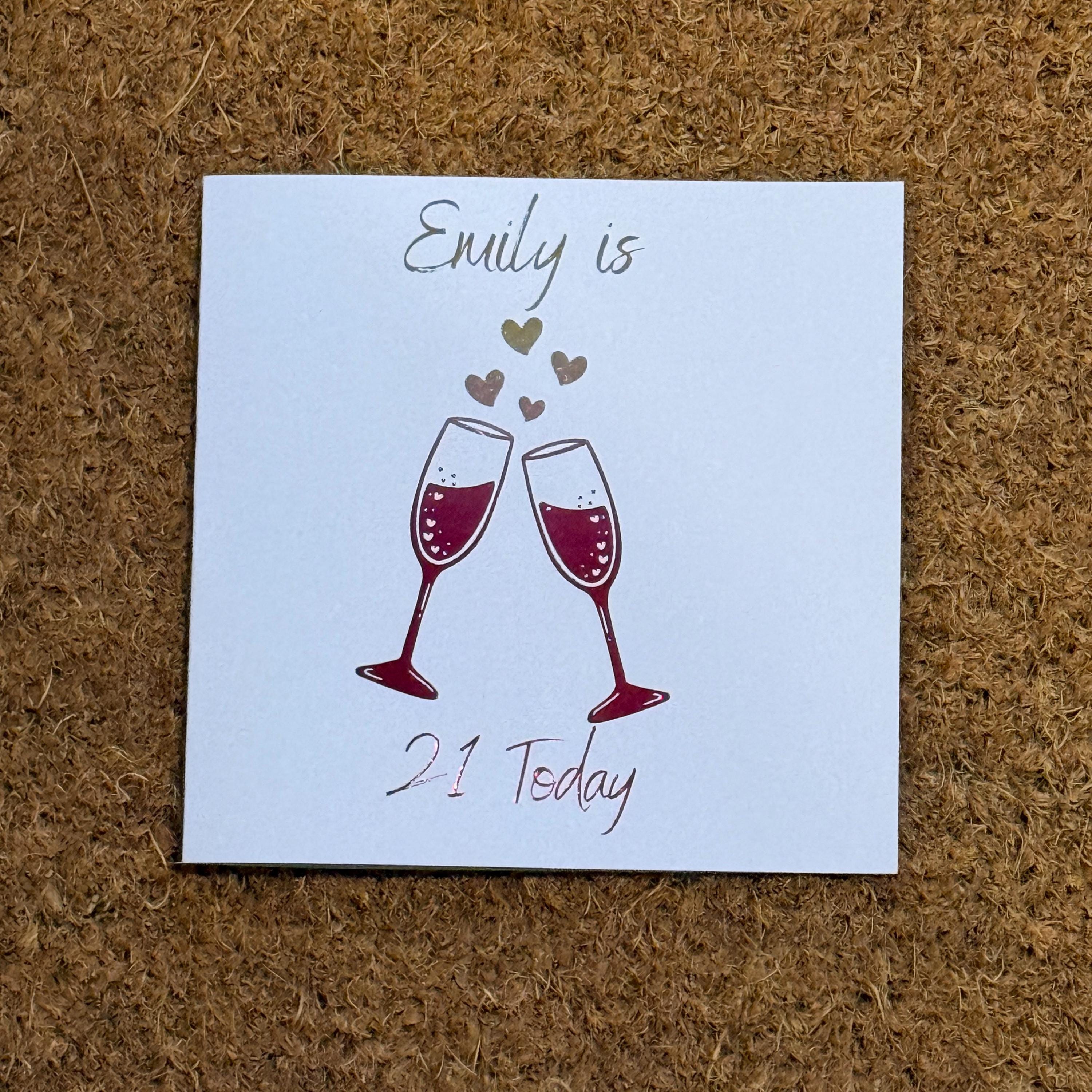 21st Birthday Card | Personalised Foiled Champagne Design