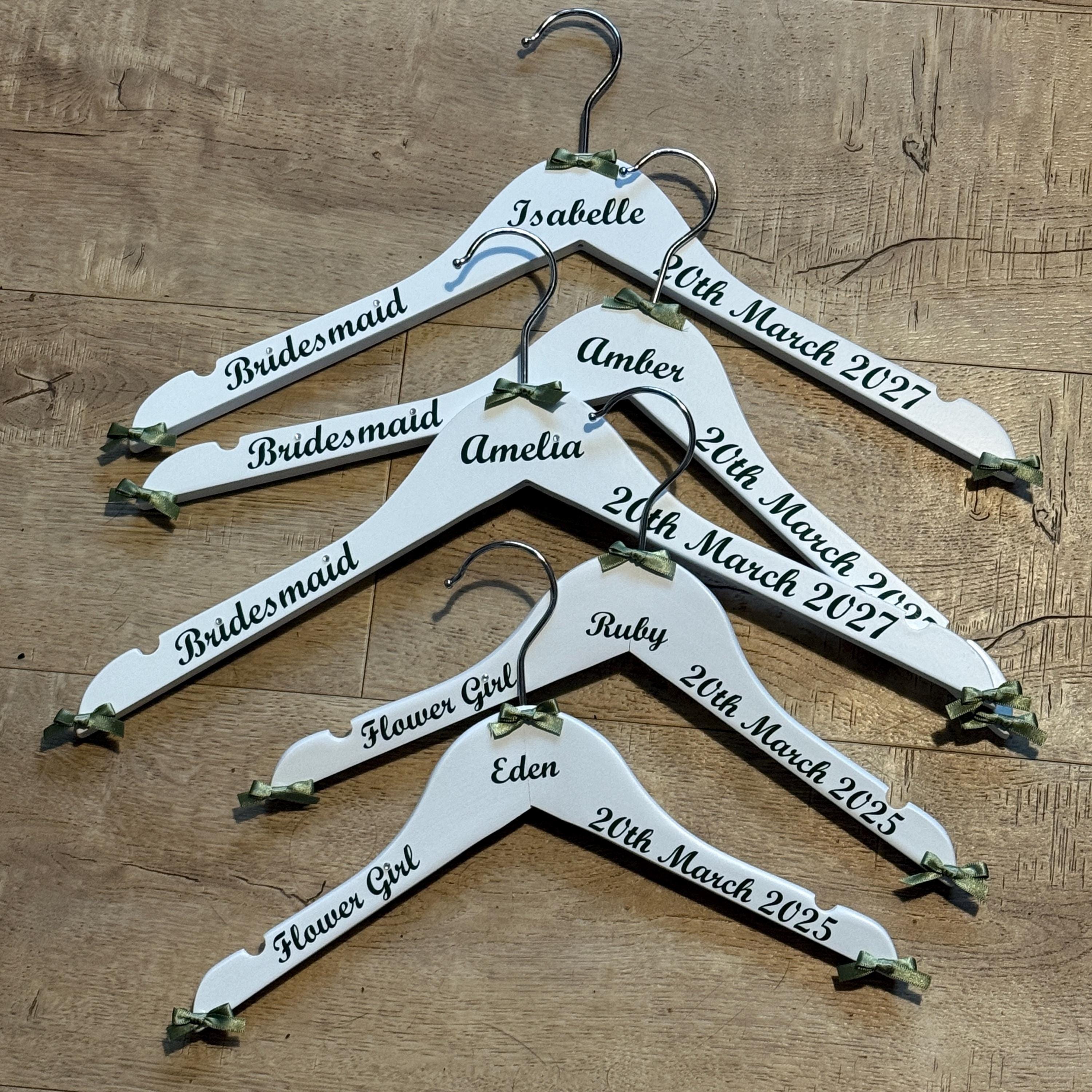Wedding Party Personalised Hangers - Bridal Party Customised Hangers - set of 5