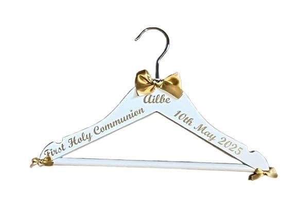 First Holy Communion Hanger, personalised | Custom Outfit Hanger | Childs Name & Date | Keepsake Gift