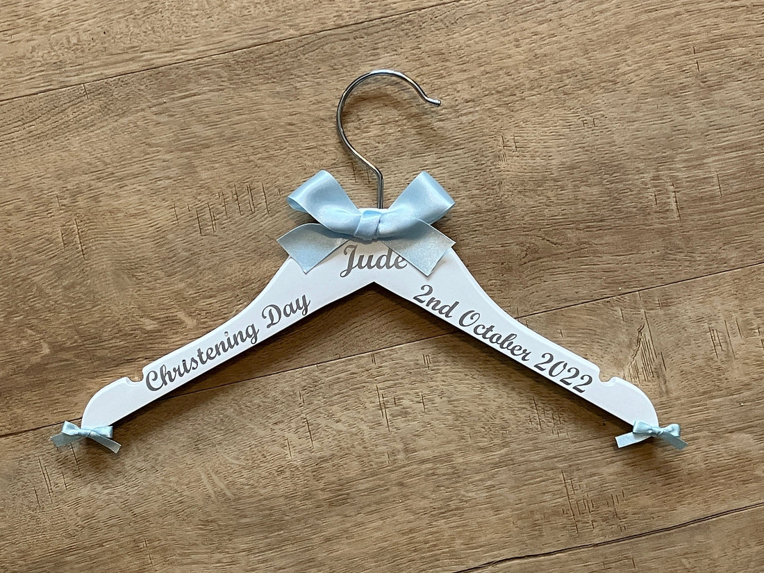 Christening Hanger, Personalised Outfit Hanger, Baby Keepsake, Photo Prop