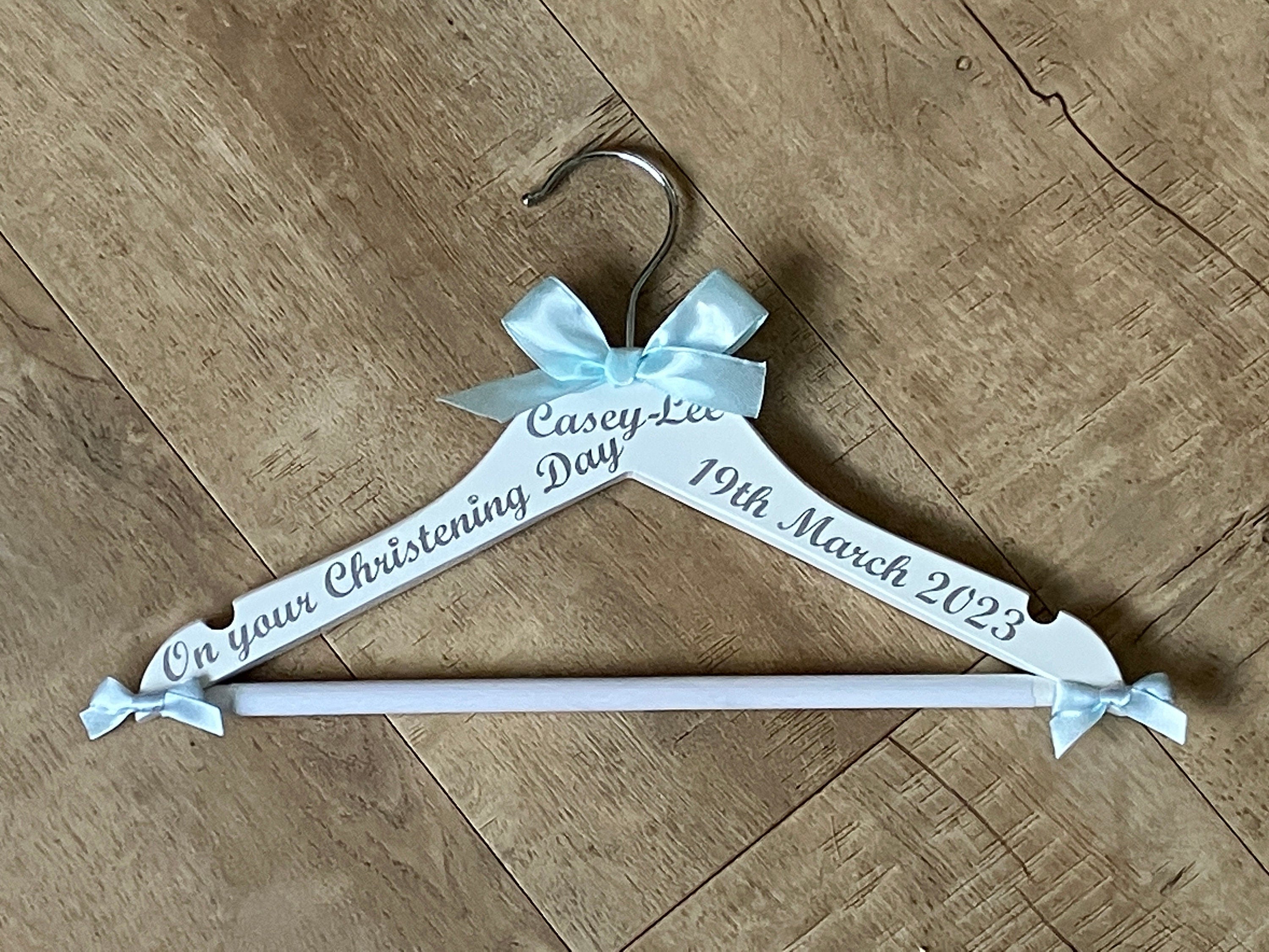 Christening Hanger, Personalised Outfit Hanger, Baby Keepsake, Photo Prop