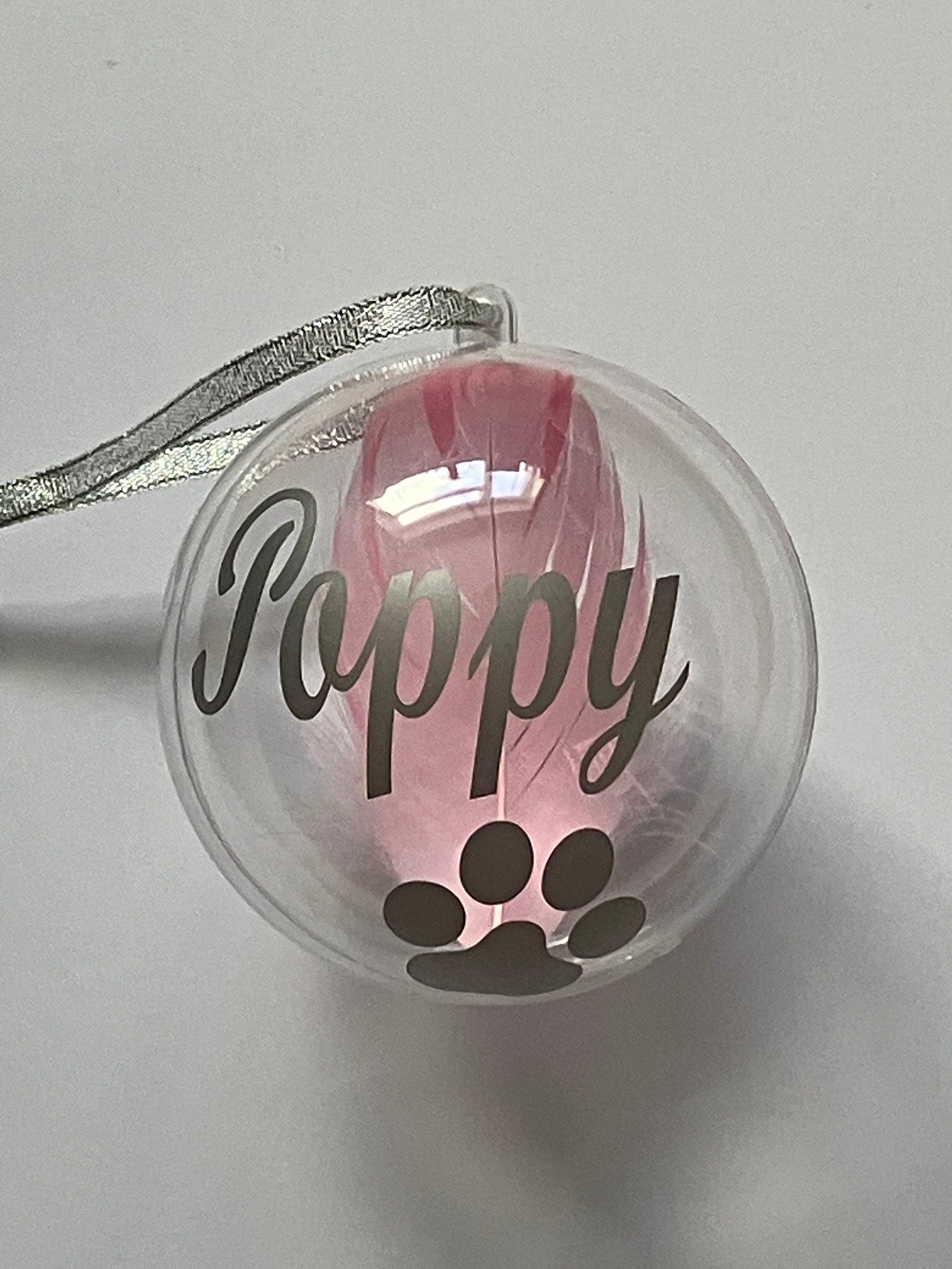 Personalised Pet Memorial Christmas Bauble, Paw Print Ornament