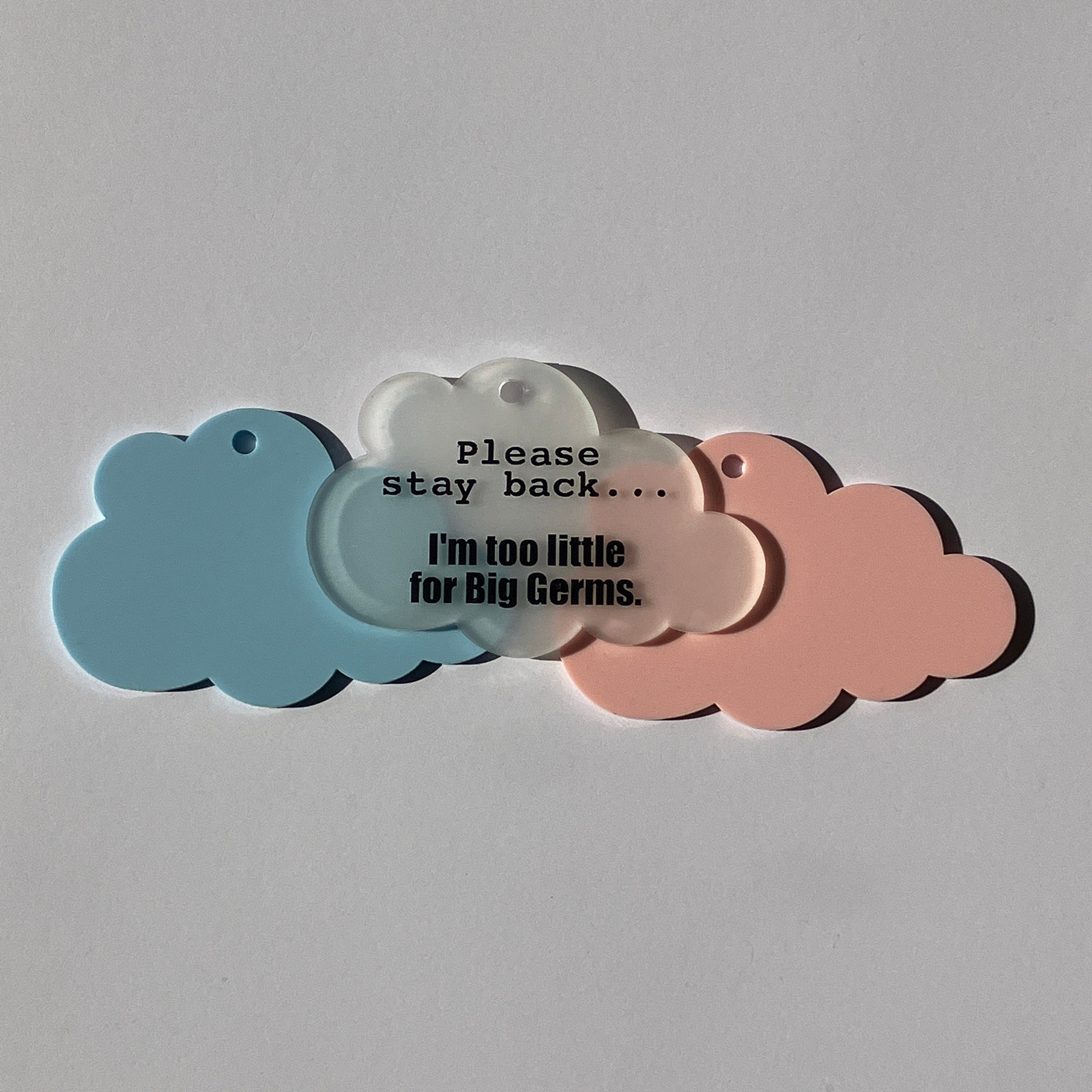 Baby Pram Germ Safety Sign, Acrylic Pushchair Tag.