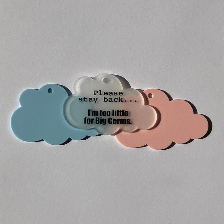 Baby Pram Germ Safety Sign, Acrylic Pushchair Tag.