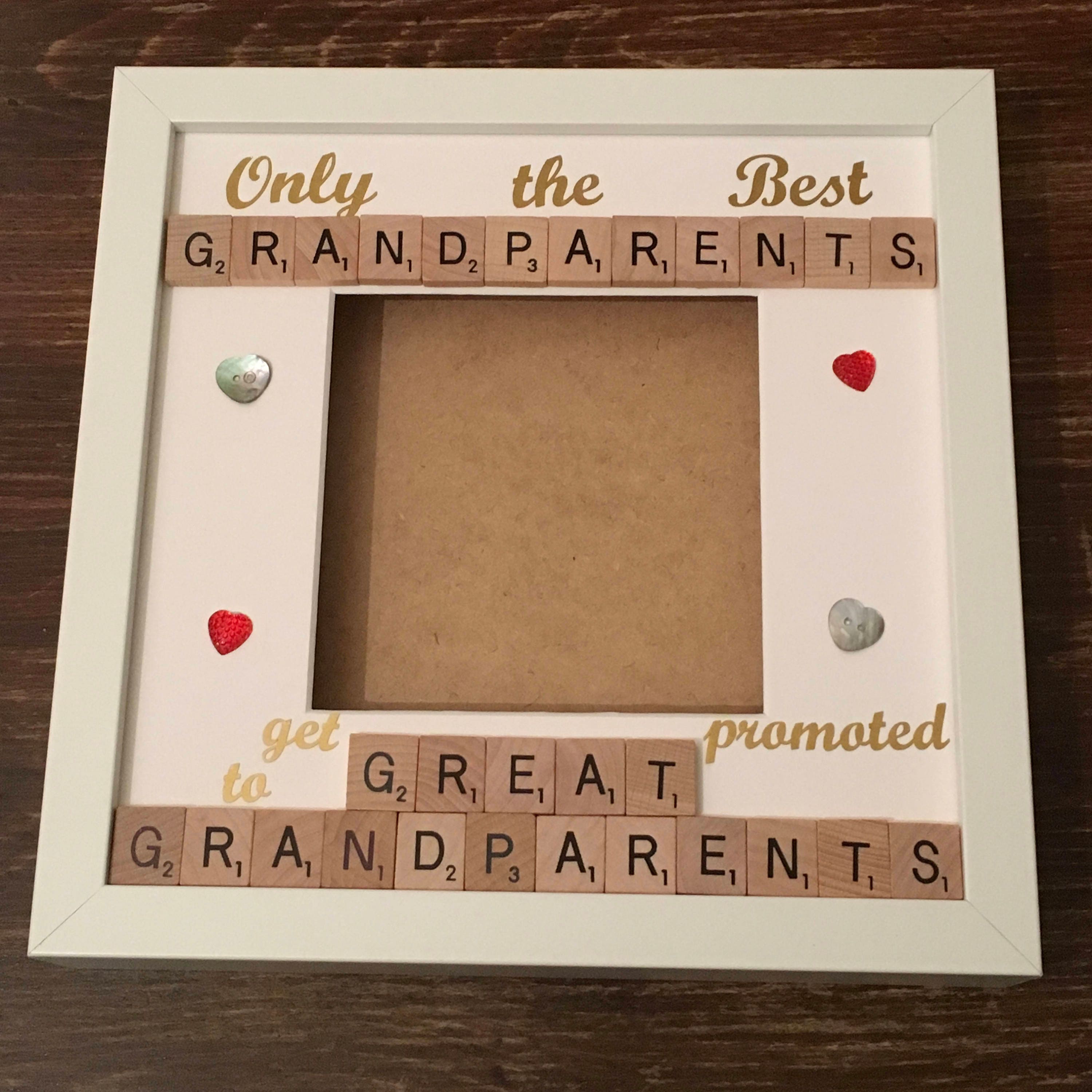Grandparent to Great Grandparent Letter Tile Photo Frame | Grandparent Gift