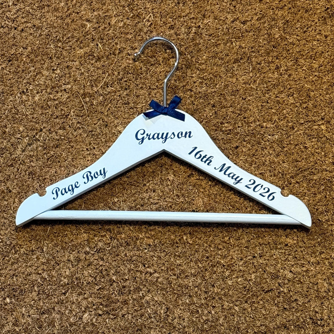 Page Boy Outfit Hanger | Personalised hanger for page Boy, Ring Bearer etc. Bridal Party Keepsake