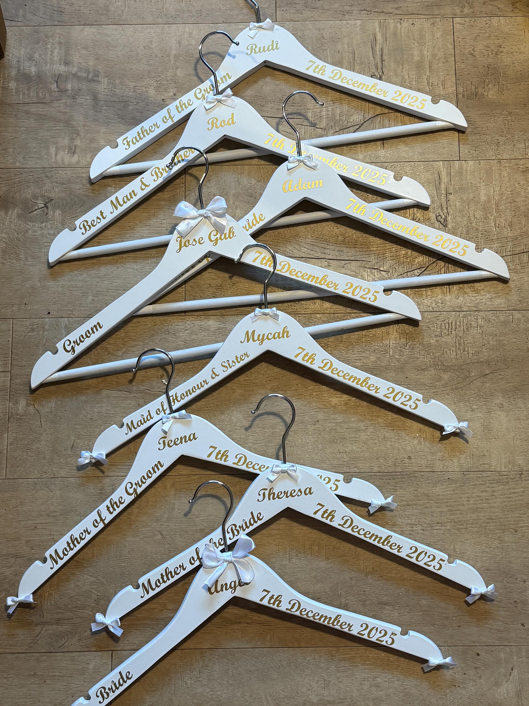 Wedding Hanger Set of 10 – Custom Bride & Bridesmaid Hangers