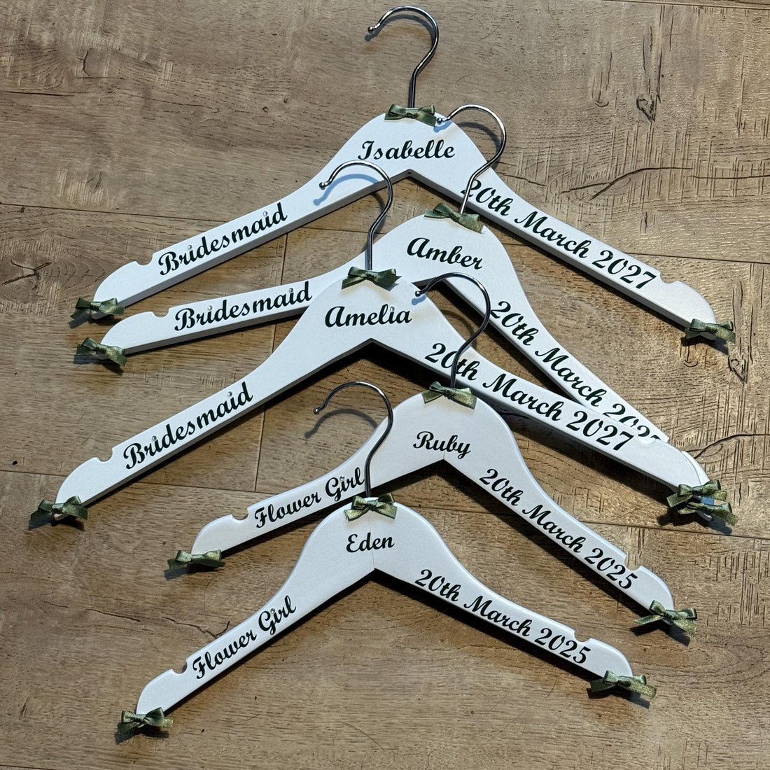 Personalised Wedding Hanger - Bridal Party Keepsake - Customised with name, date and role