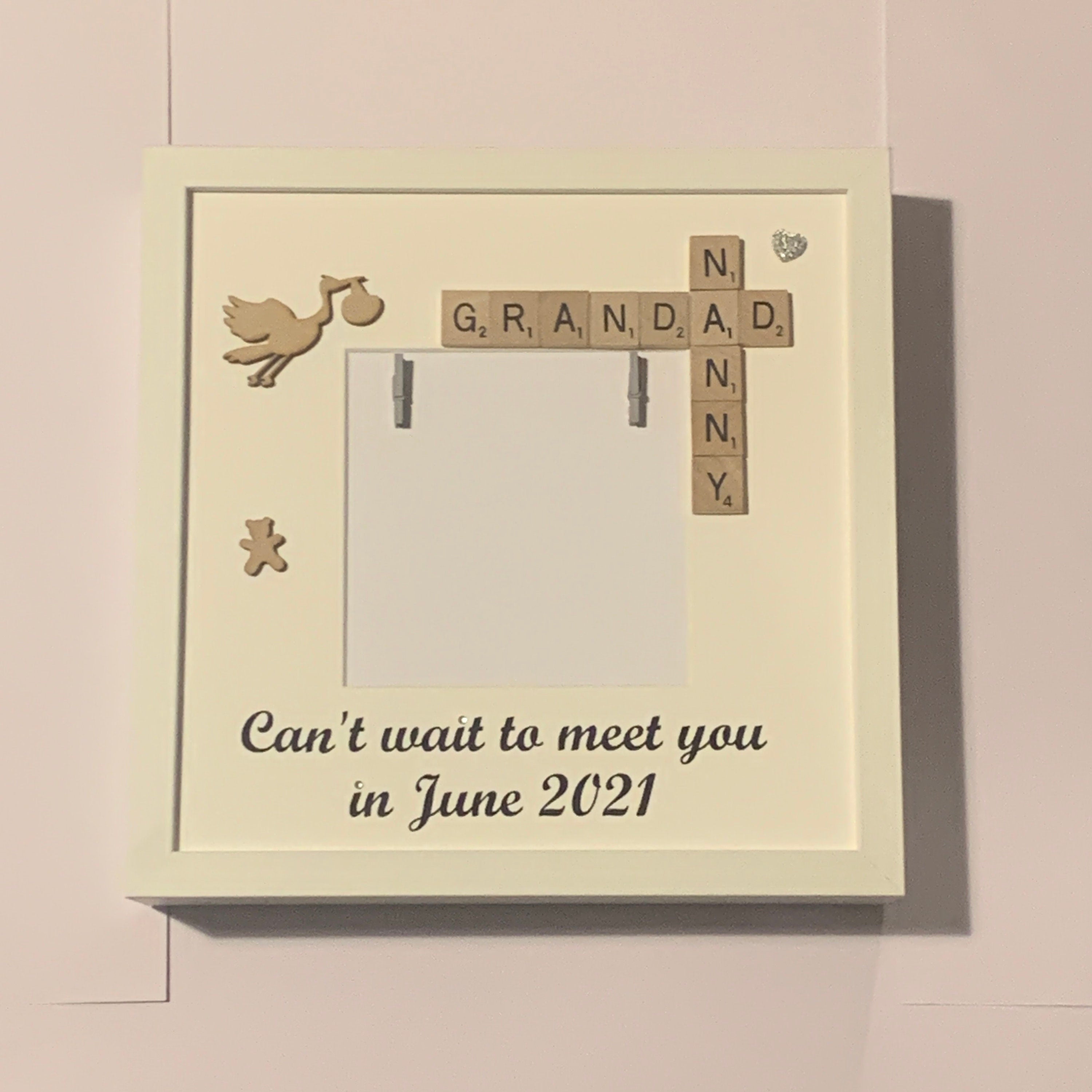 Can't Wait to Meet You - Pregnancy Announcement Personalised Scan Frame
