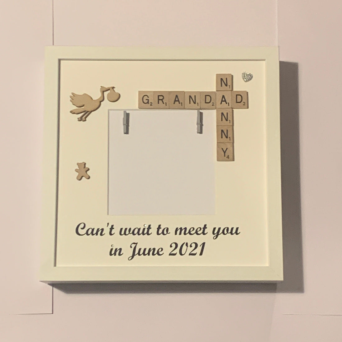 Can't Wait to Meet You - Pregnancy Announcement Personalised Scan Frame