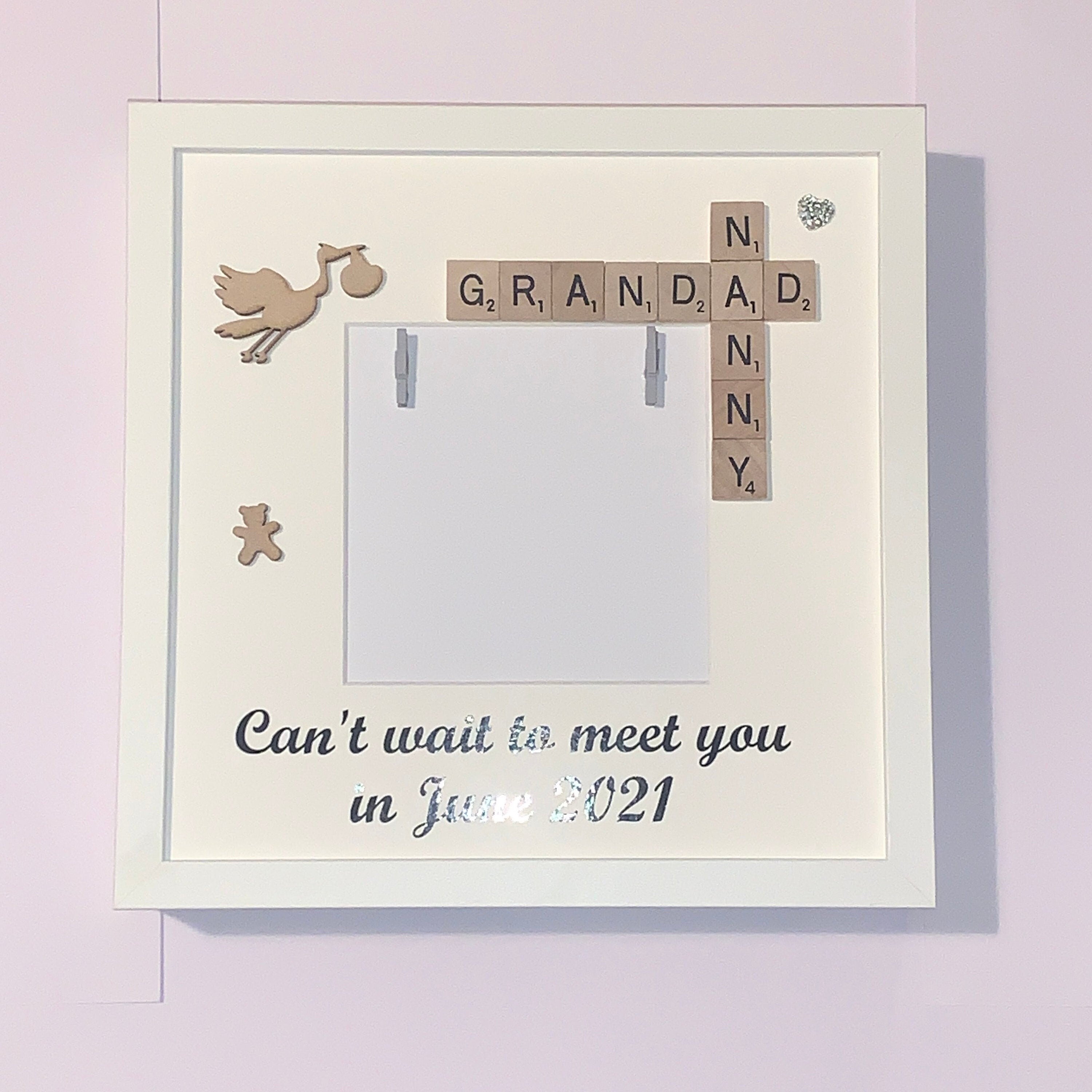 Can't Wait to Meet You - Pregnancy Announcement Personalised Scan Frame