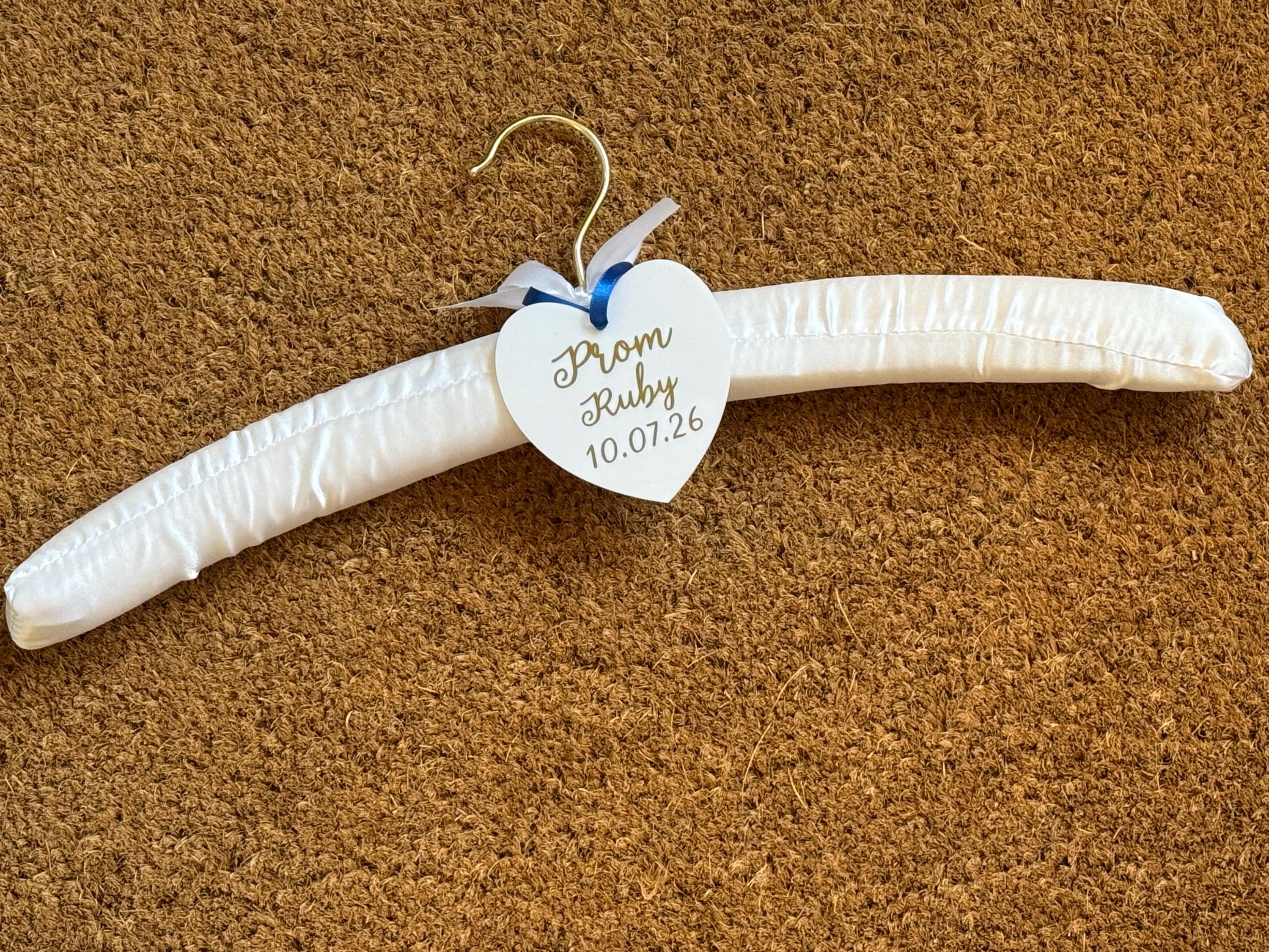 Satin Prom Dress Hanger with Personalised Heart | Prom Outfit Keepsake Gift