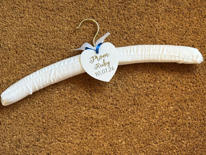 Satin Prom Dress Hanger with Personalised Heart | Prom Outfit Keepsake Gift