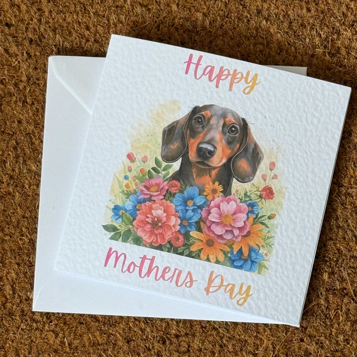 Dachshund Mothers Day Card | Watercolour Sausage Dog Mum