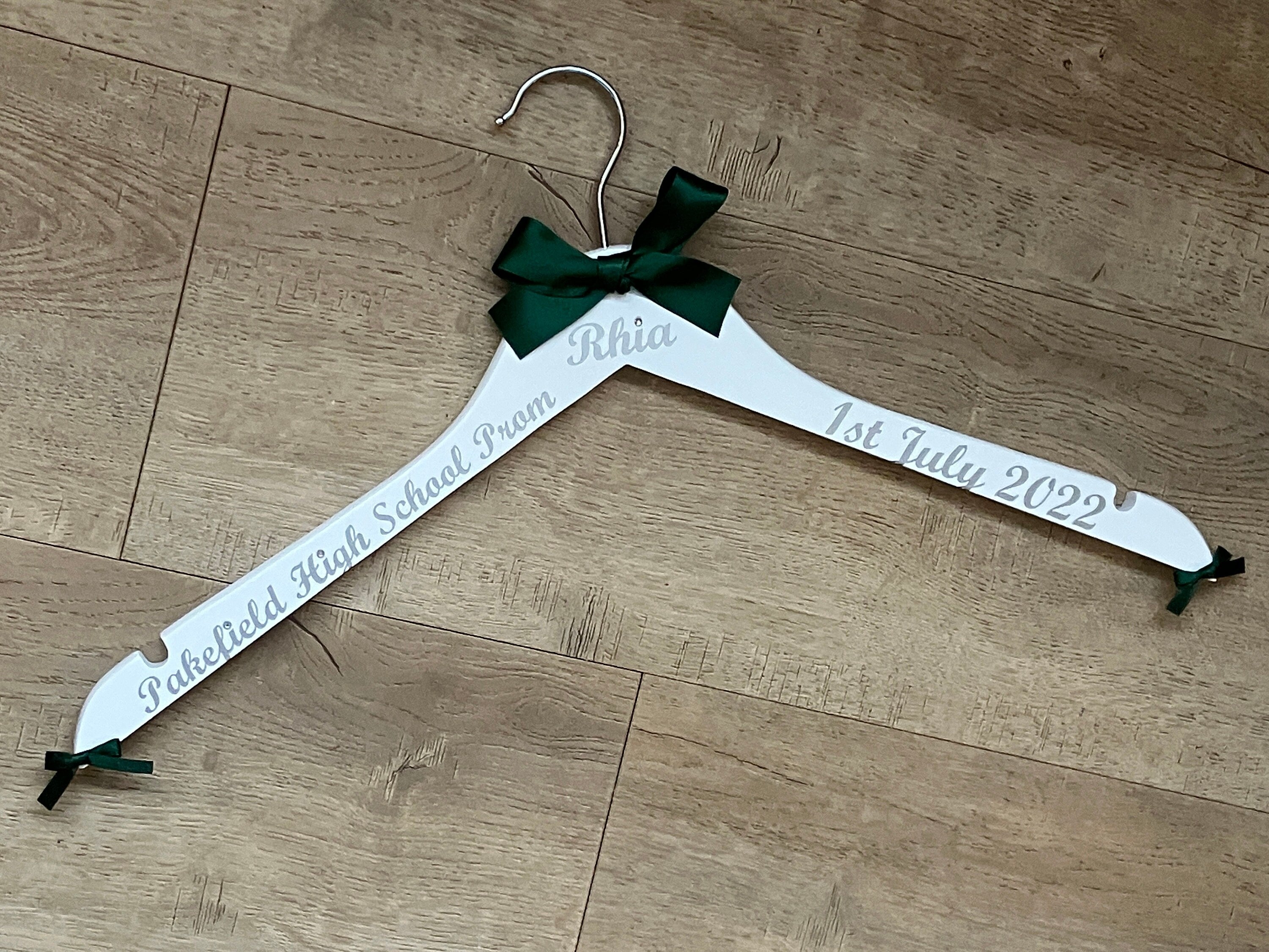 Prom Outfit Hanger - Personalised Keepsake - Name, date and school.