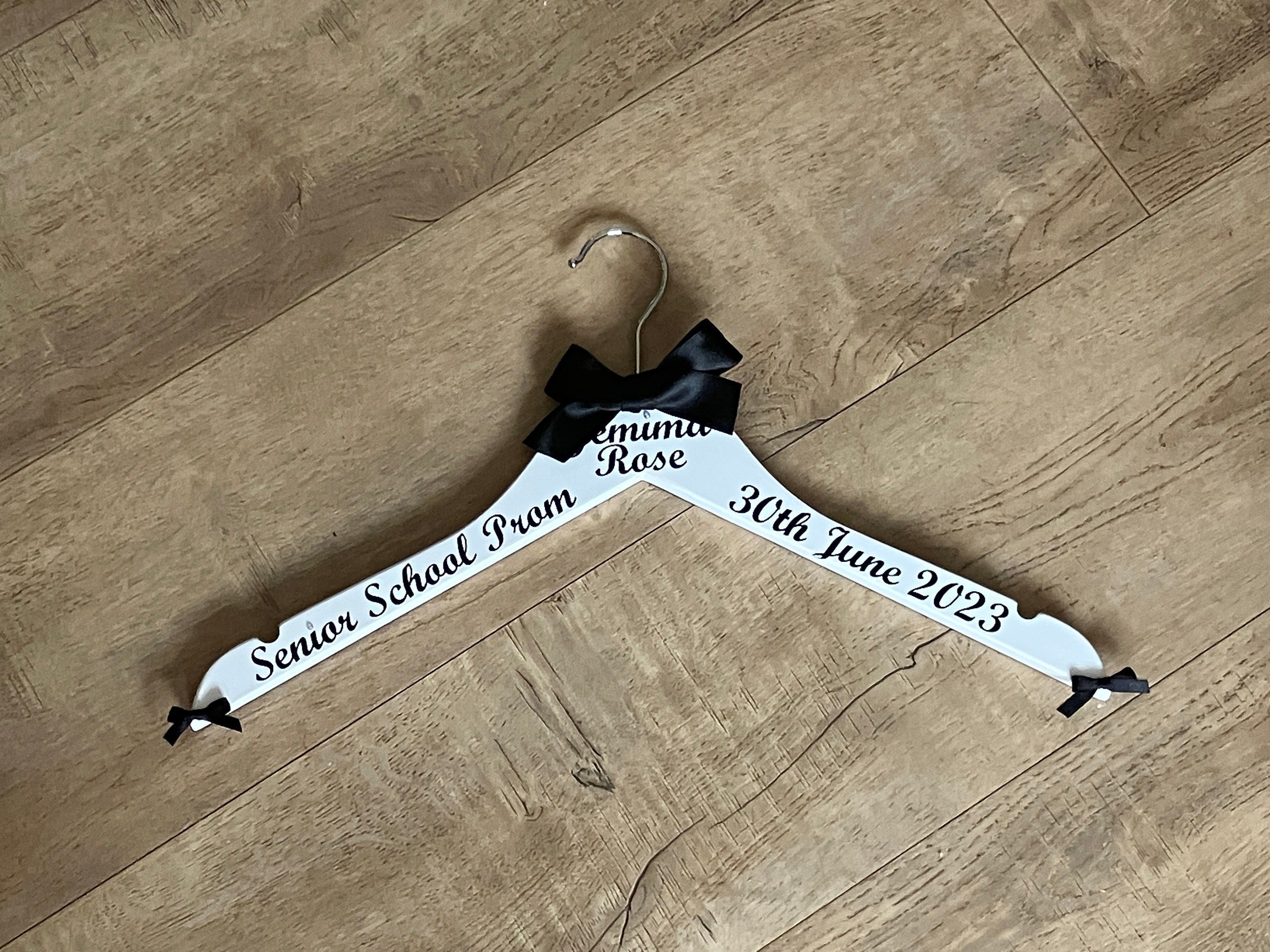 Prom Dress Hanger, Keepsake Photo Prop.Personalised with name, date and school.