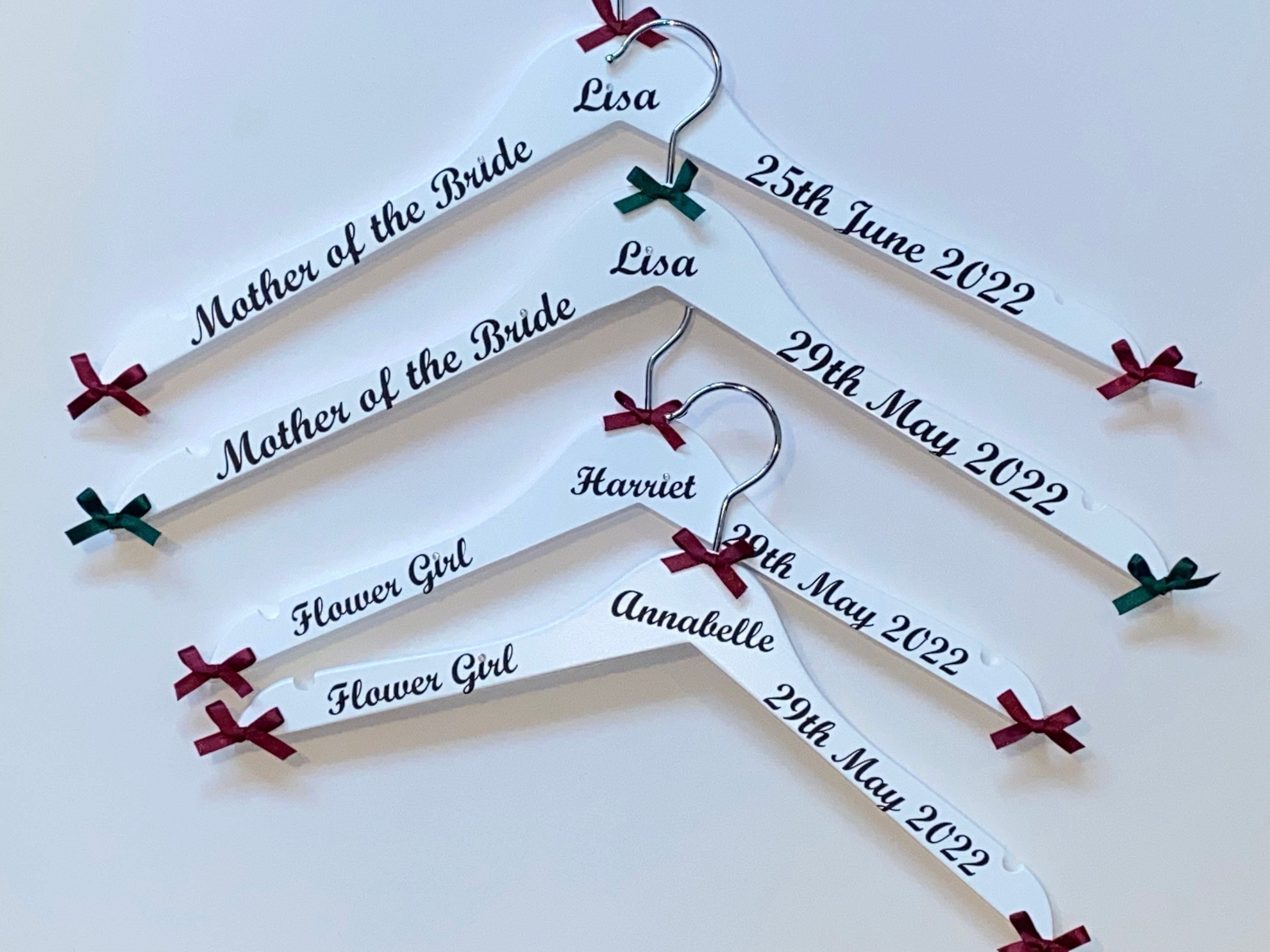 Wedding Party Personalised Hangers - Bridal Party Customised Hangers - set of 5
