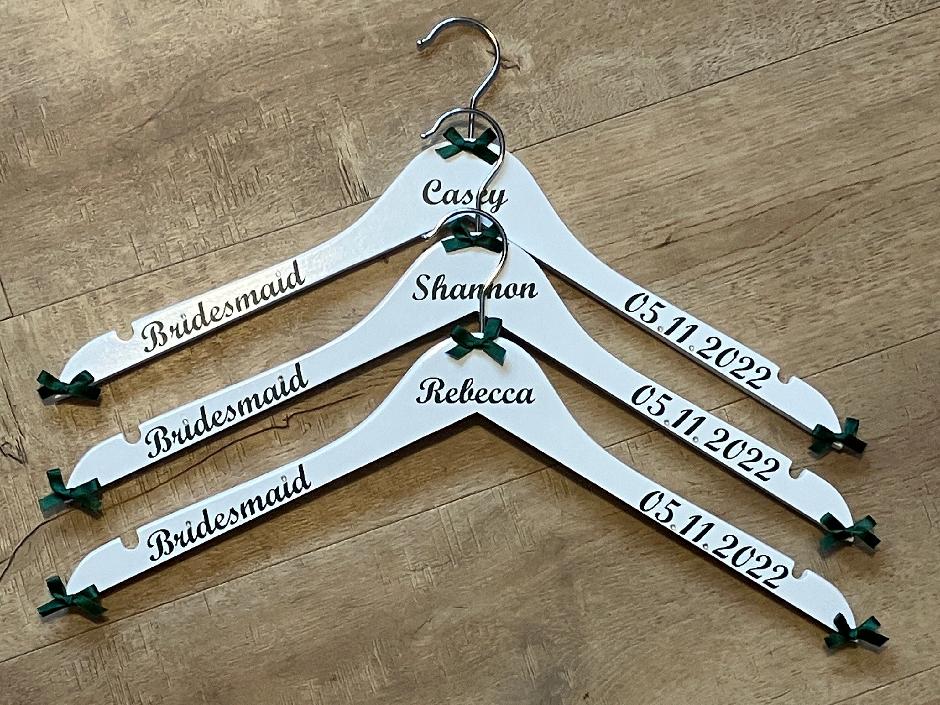 Personalised Wedding Hanger - Bridal Party Keepsake - Customised with name, date and role