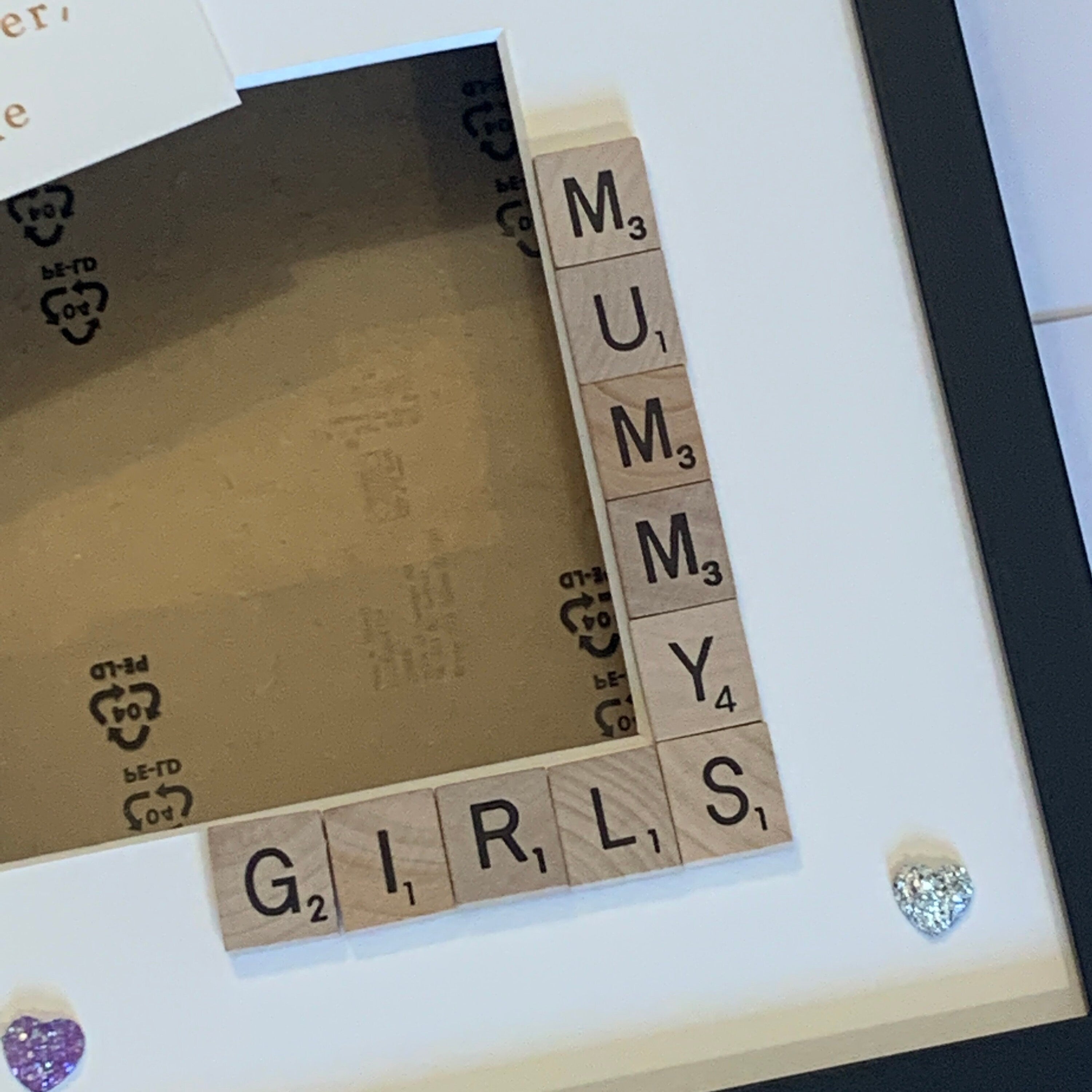 Mummy's Girls Scrabble Art Photo Frame - Personalised with Name