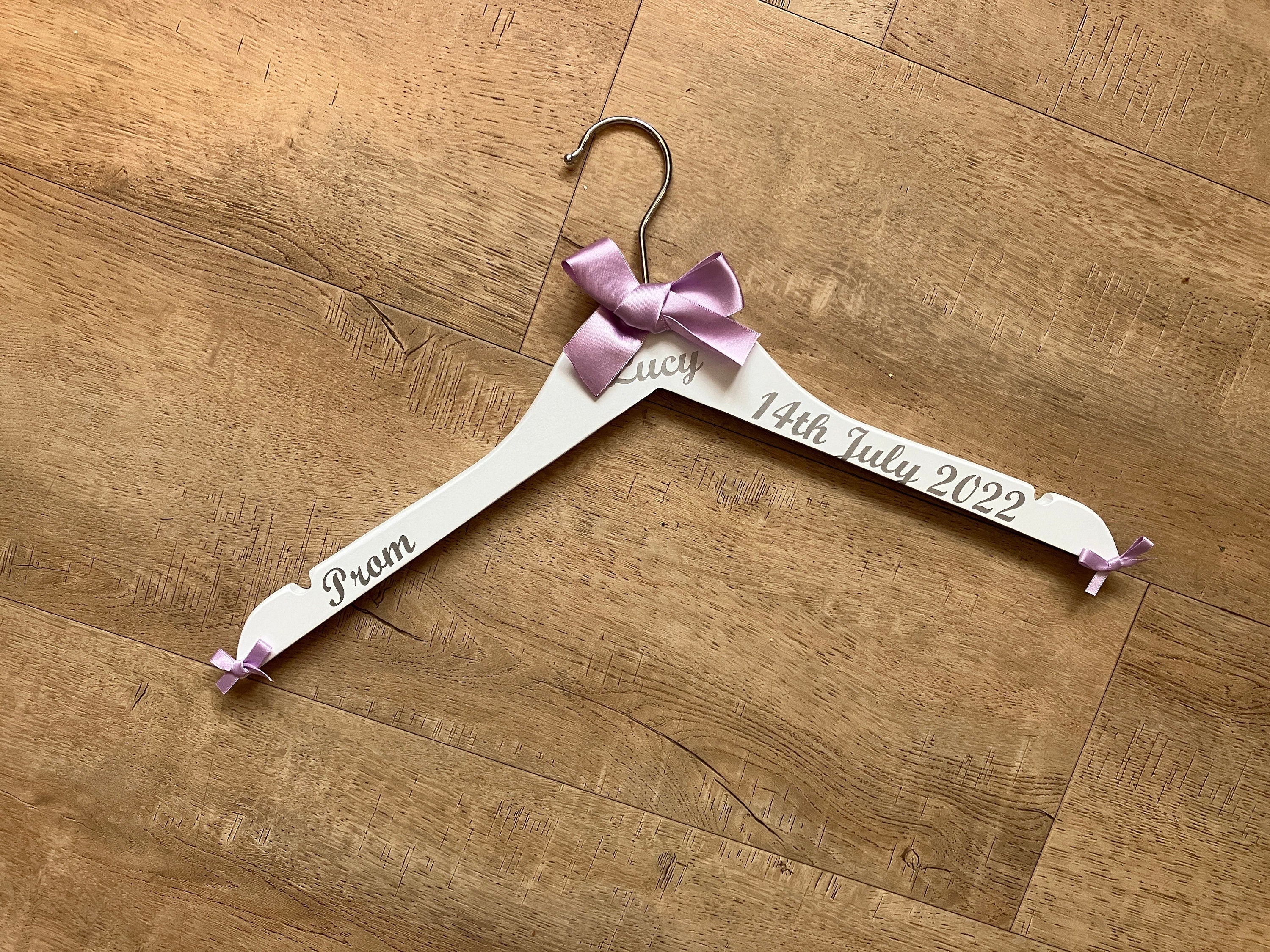Prom Dress Hanger, Keepsake Photo Prop.Personalised with name, date and school.
