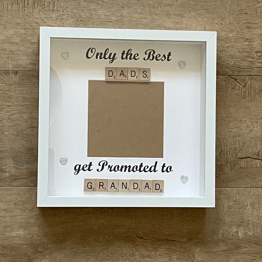 Dad to Grandad Scrabble Art Photo Frame | Grandparent Gift
