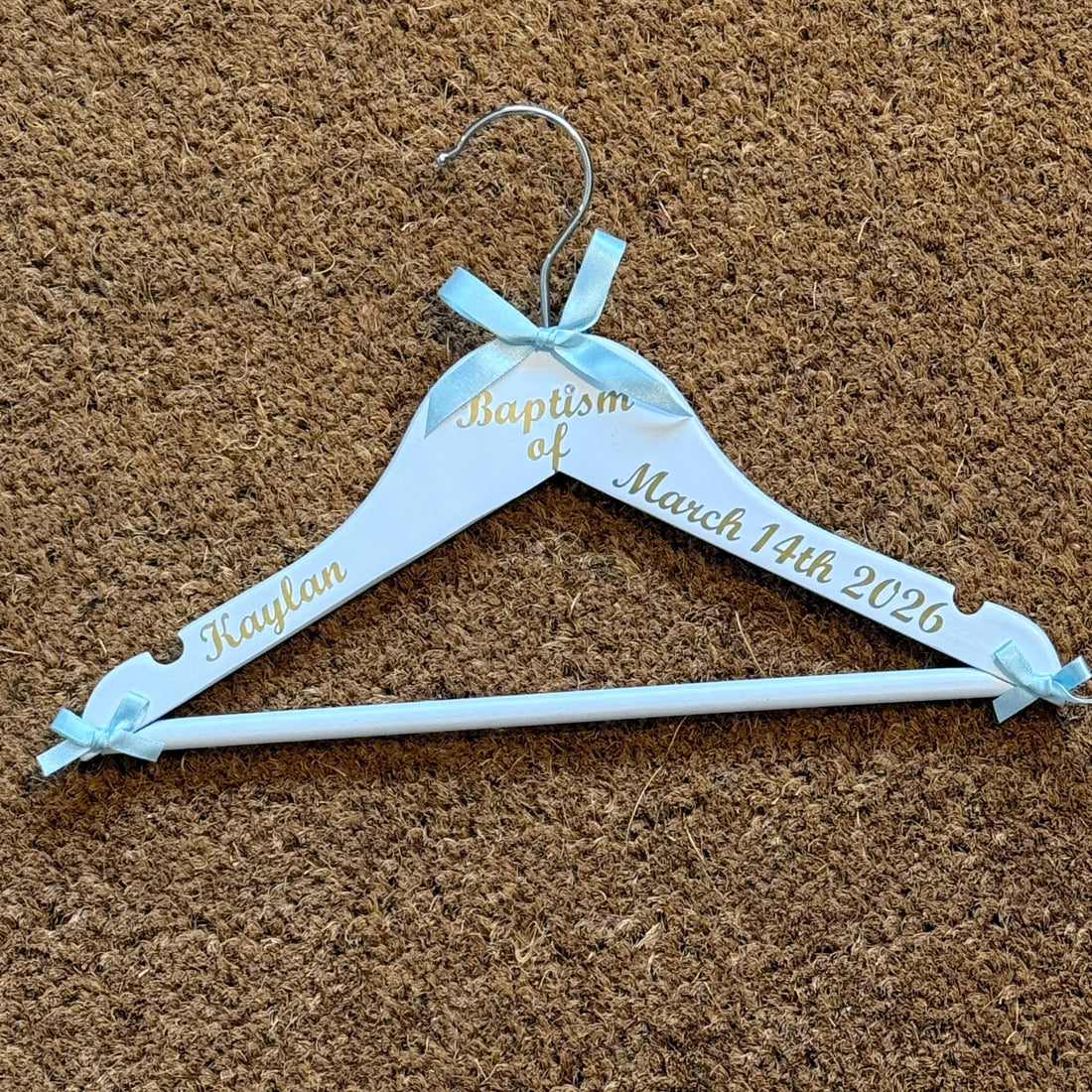 Christening Hanger, Personalised Outfit Hanger, Baby Keepsake, Photo Prop