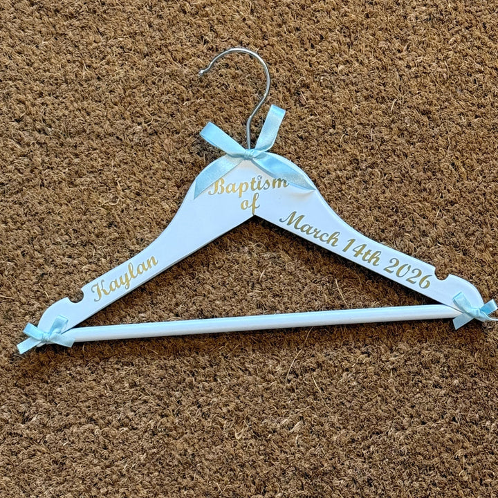Christening Hanger, Personalised Outfit Hanger, Baby Keepsake, Photo Prop