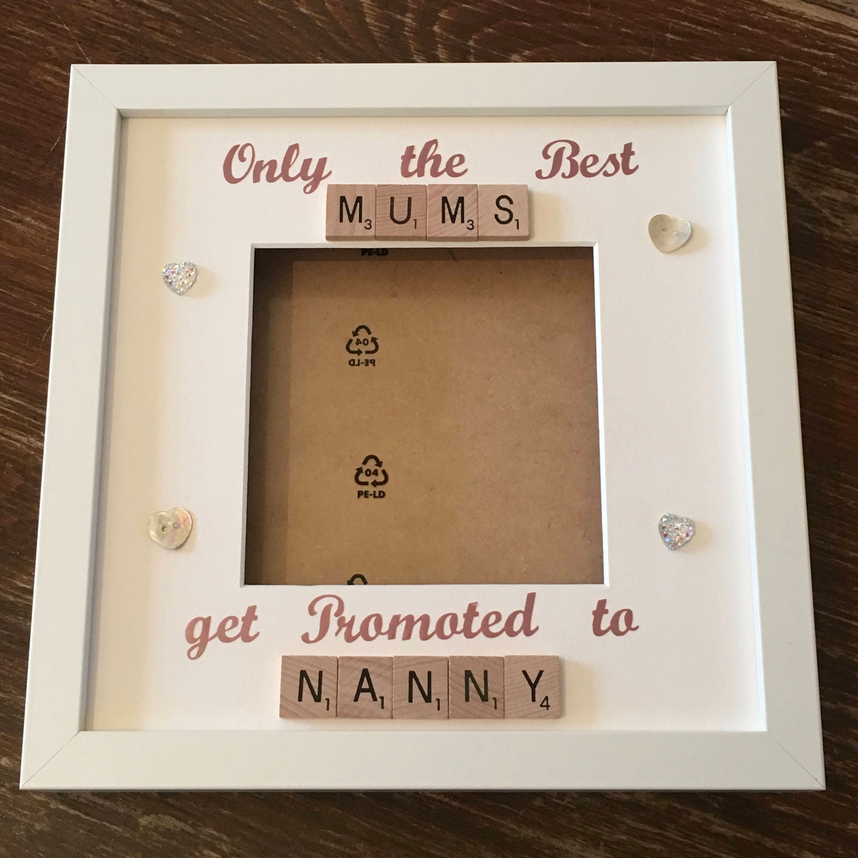 Best Mums to Nanny - Grandma - Letter Tile Photo Frame - Choice of Colours