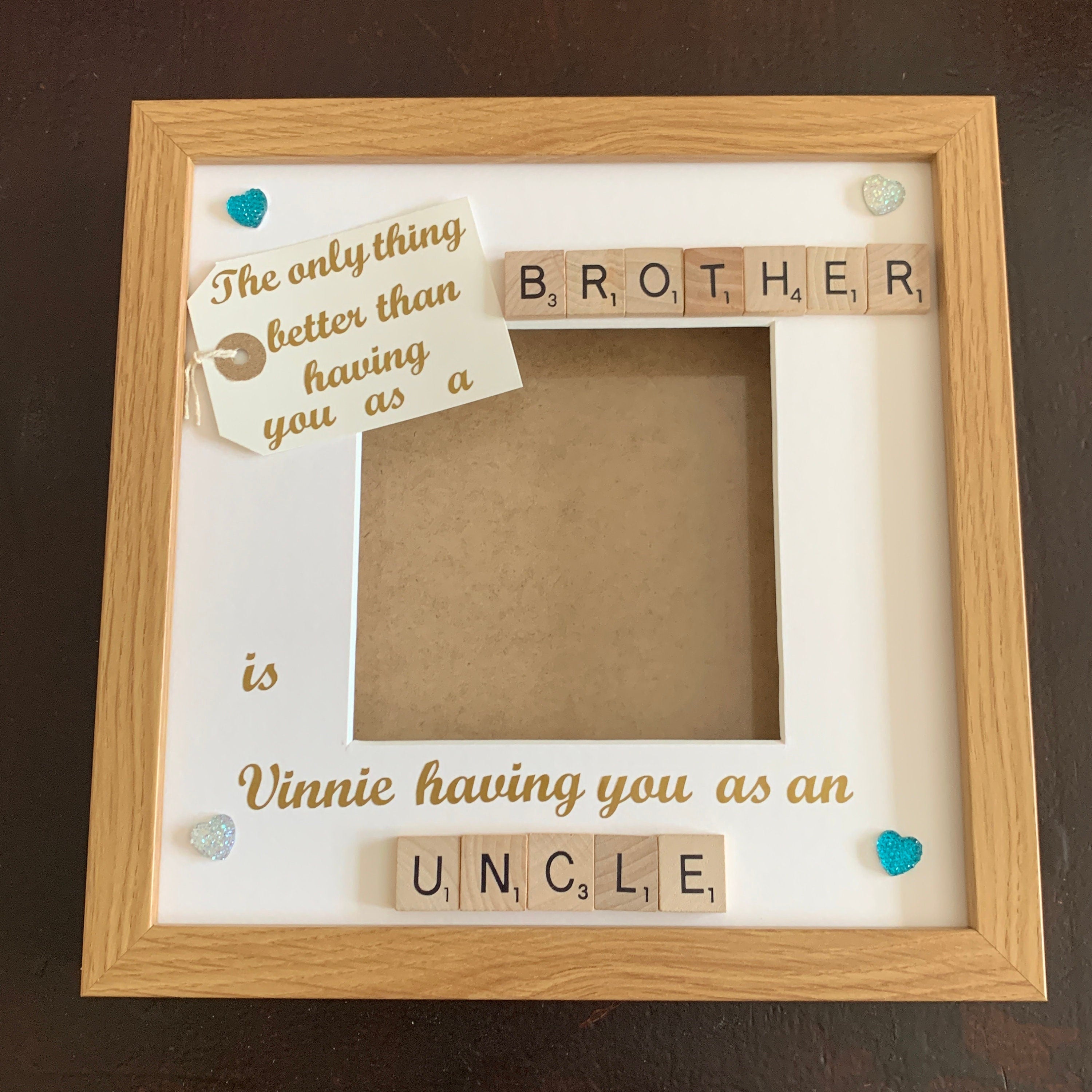 Uncle Brother Scrabble Art Photo Frame - The only thing better... - perfect gift from Nieces or Nephews