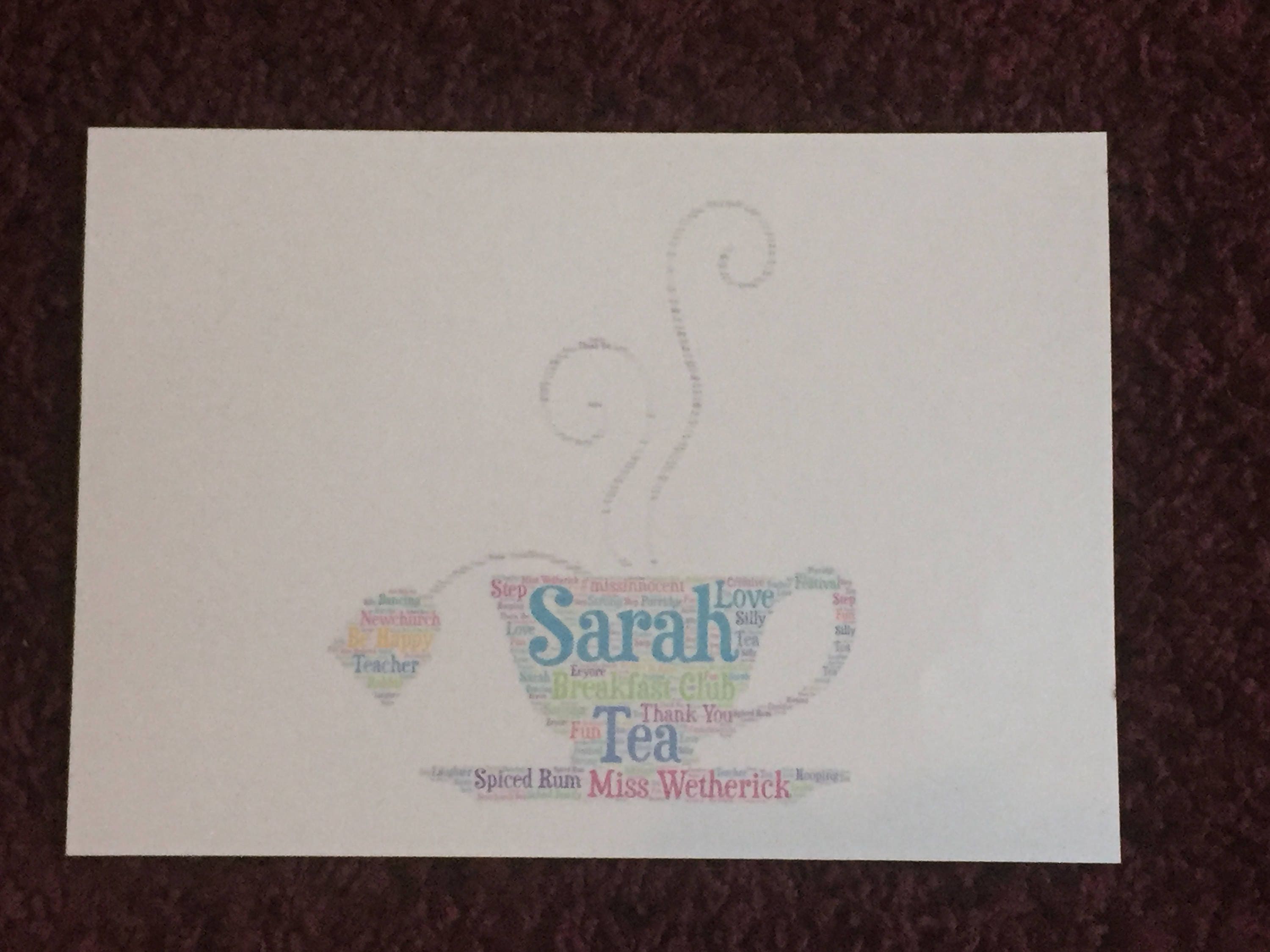 Word Art Card | Personalised with your words, shape and colours | A truly unique and custom greetings card