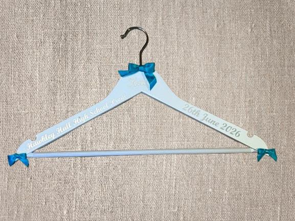 Prom Dress Hanger, Keepsake Photo Prop.Personalised with name, date and school.