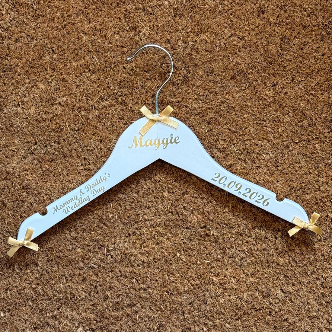 Flower Girl Hanger | Bridal Party Keepsake | Personalised with names, date etc.