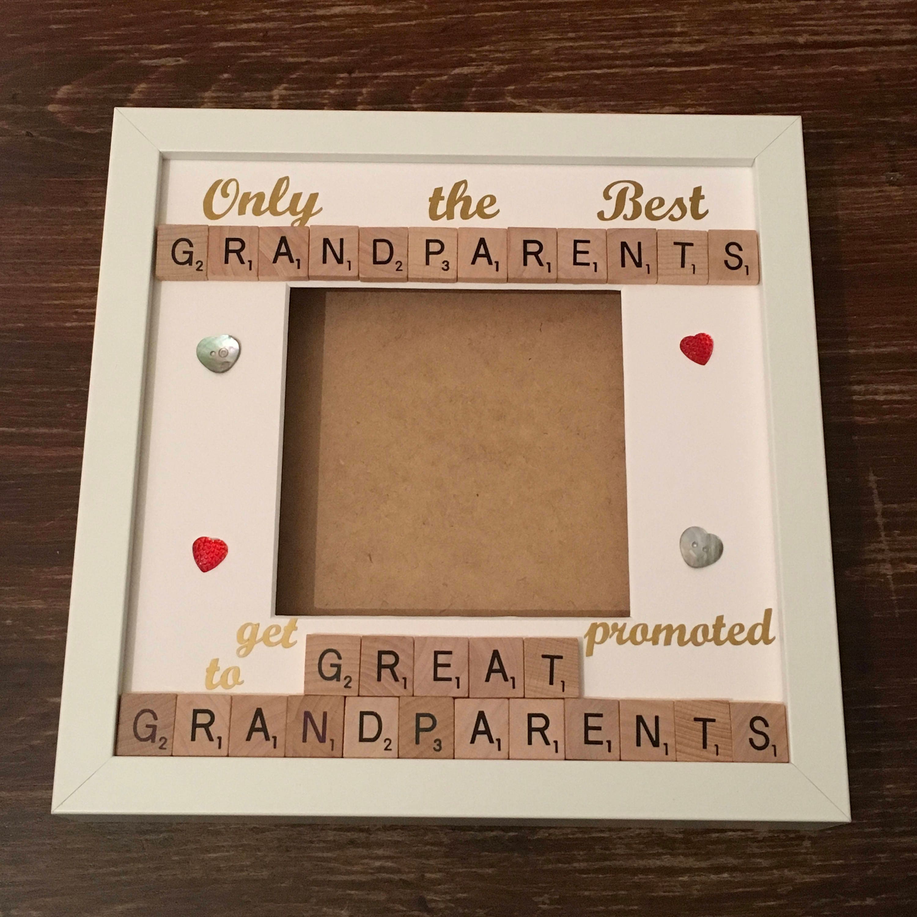Grandparent to Great Grandparent Letter Tile Photo Frame | Grandparent Gift