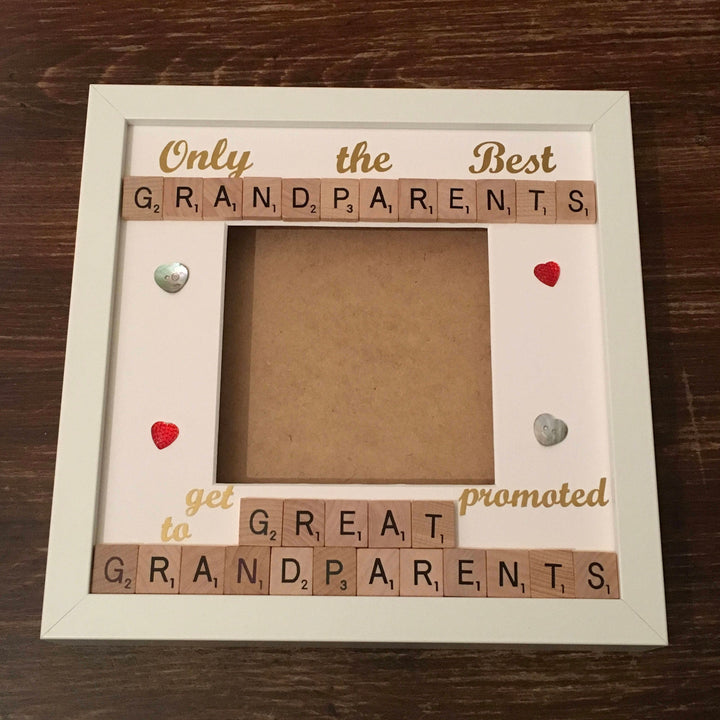 Grandparent to Great Grandparent Letter Tile Photo Frame | Grandparent Gift