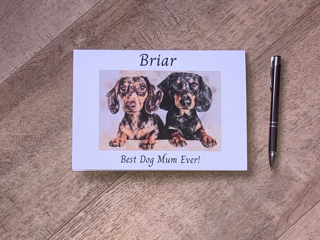 Dachshund Mum Mother's Day Card | Watercolour Style | Personalised