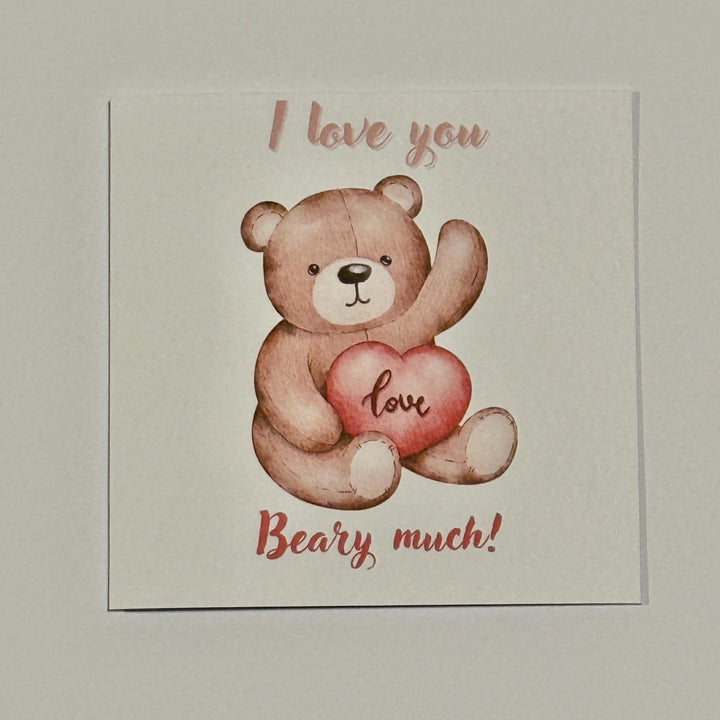 Bear Valentine's Day Card | 'I Love You Beary Much' Pun