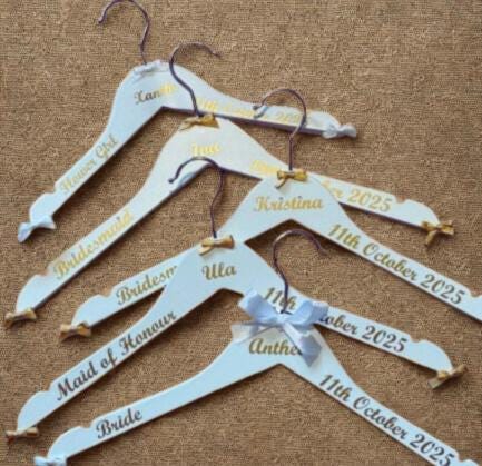 Wedding Hanger Set of 10 – Custom Bride & Bridesmaid Hangers