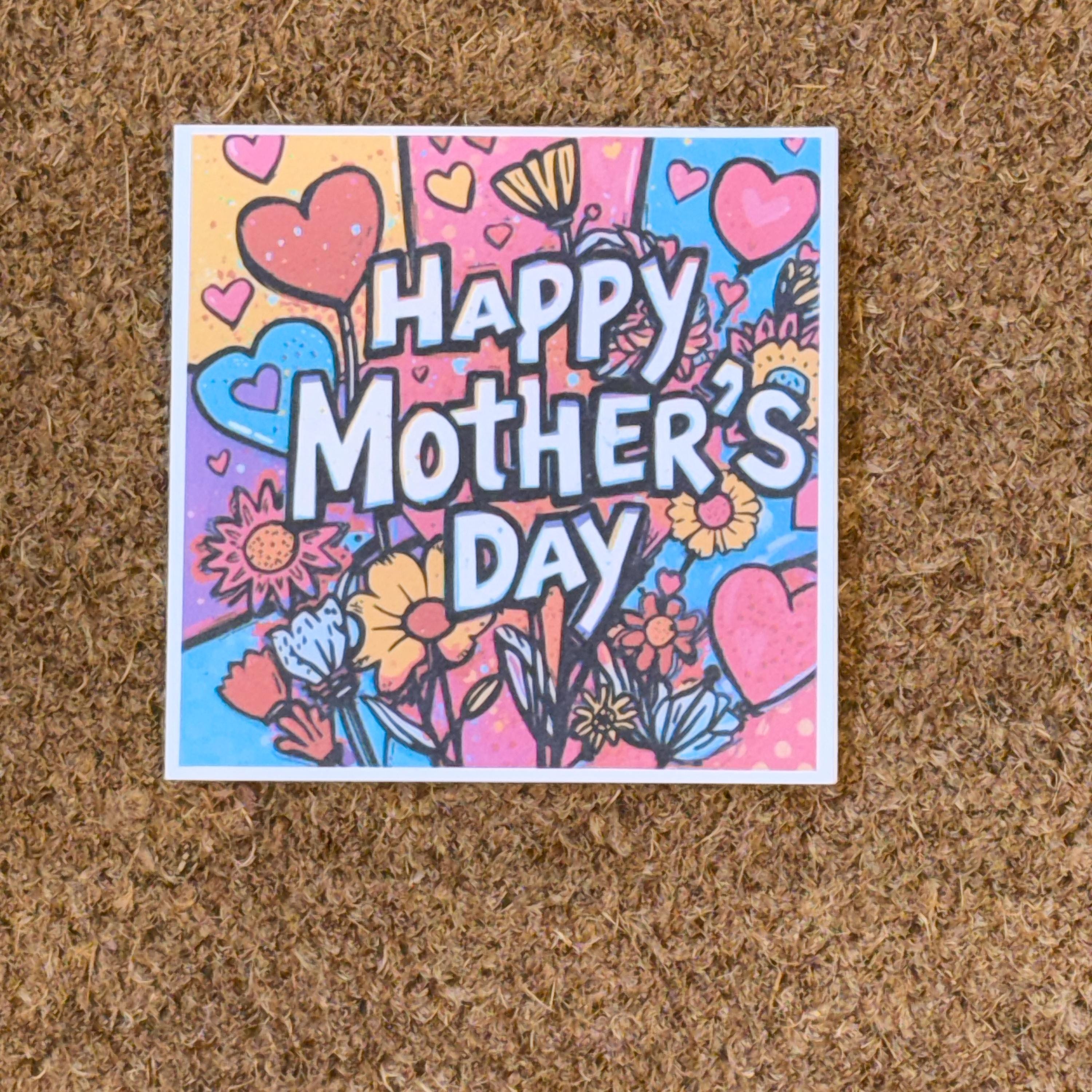 Graffiti Art Style Mothers Day Card. 6x6 inch