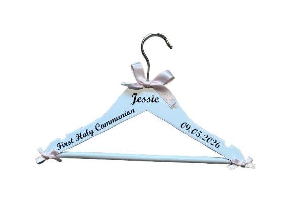 First Holy Communion Hanger, personalised | Custom Outfit Hanger | Childs Name & Date | Keepsake Gift