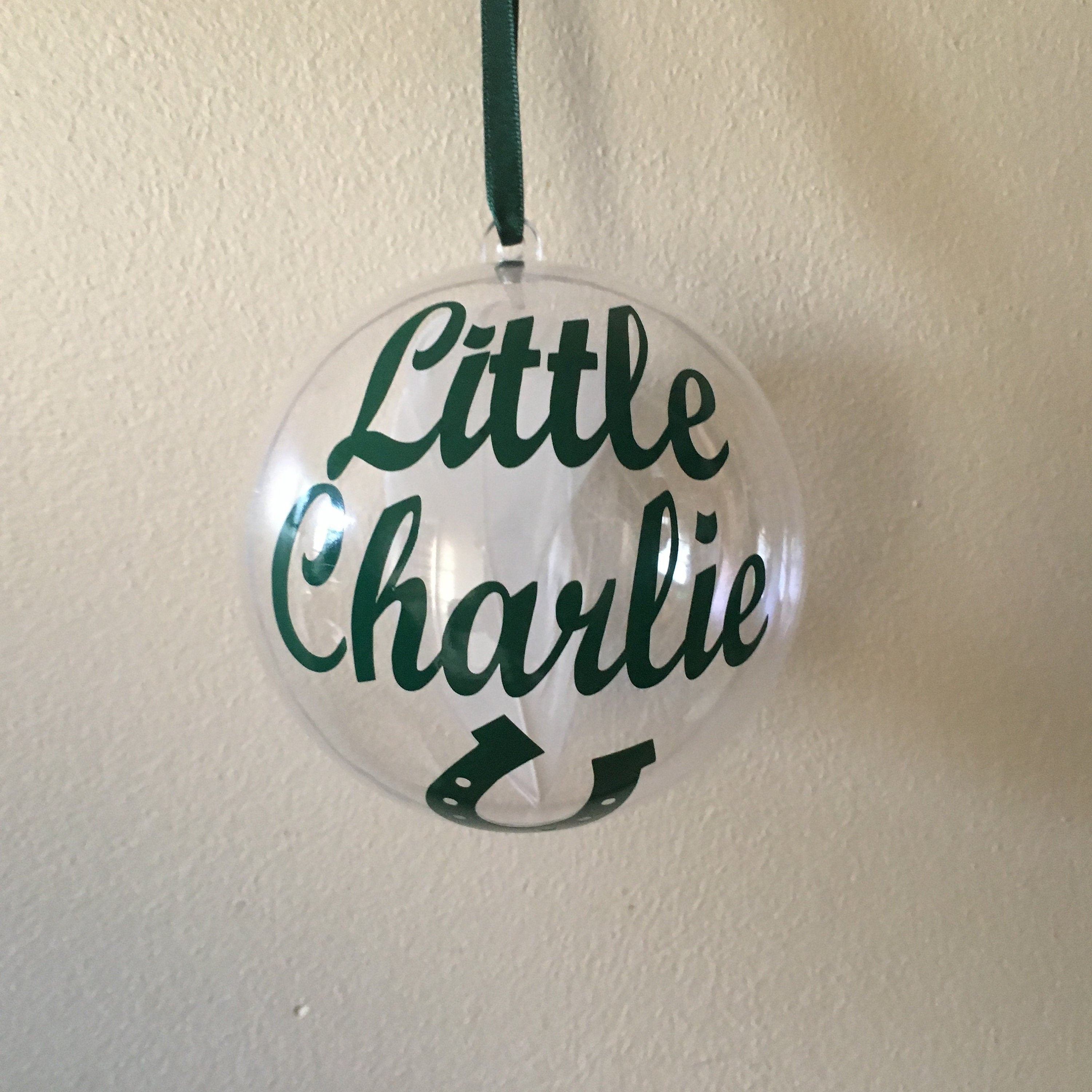 Pet Memorial Christmas Bauble | Personalised Horseshoe and Feather Ornament