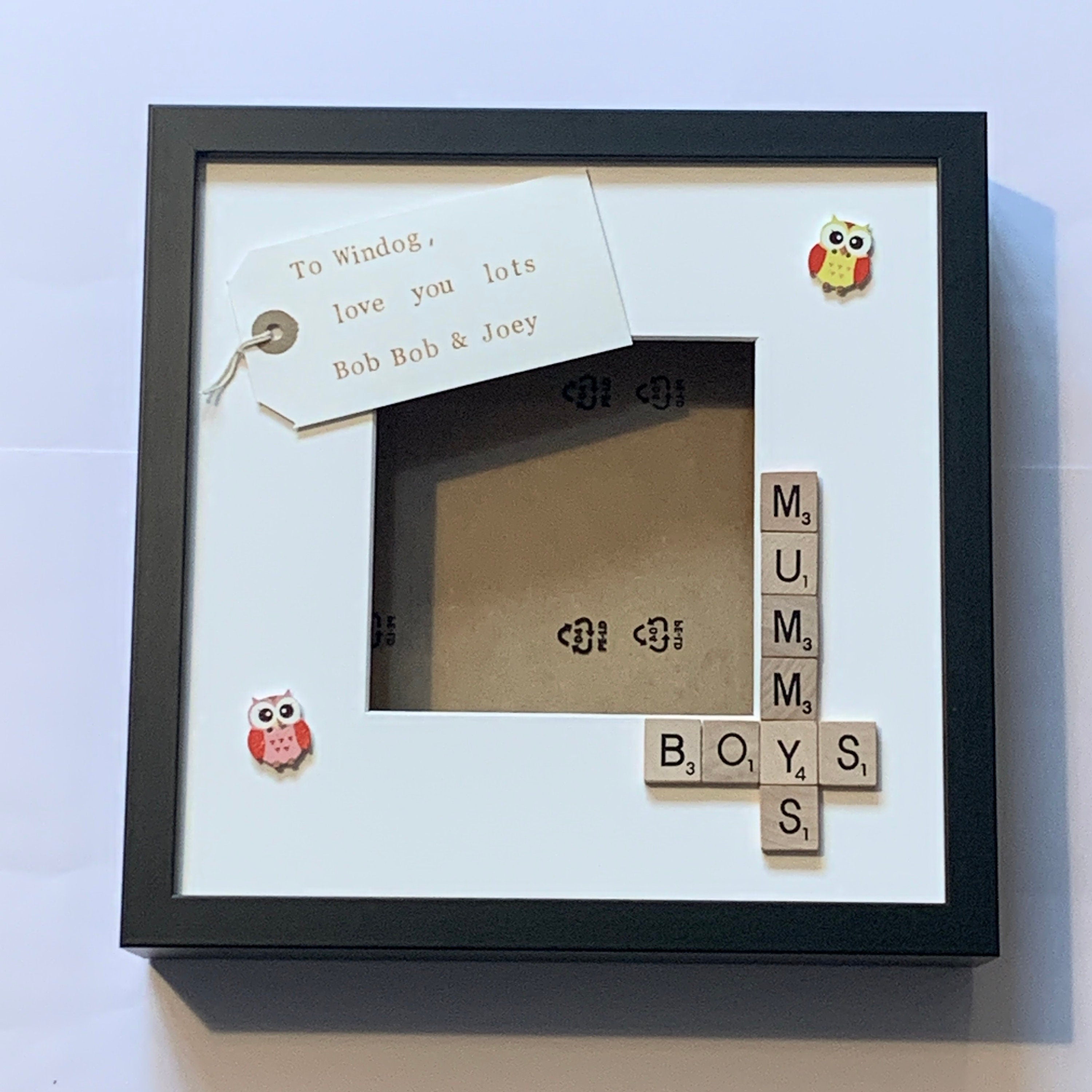 Mummy's Boy Personalised Scrabble Art Frame. Picture frame.