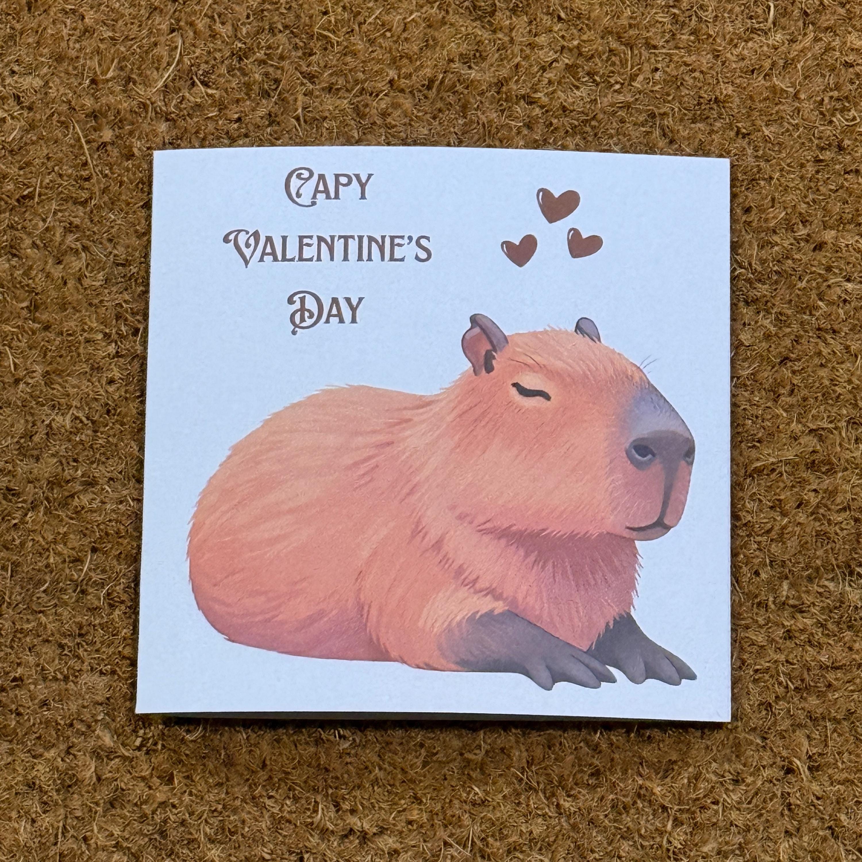 Capybara Valentine's Day Card - 6x6