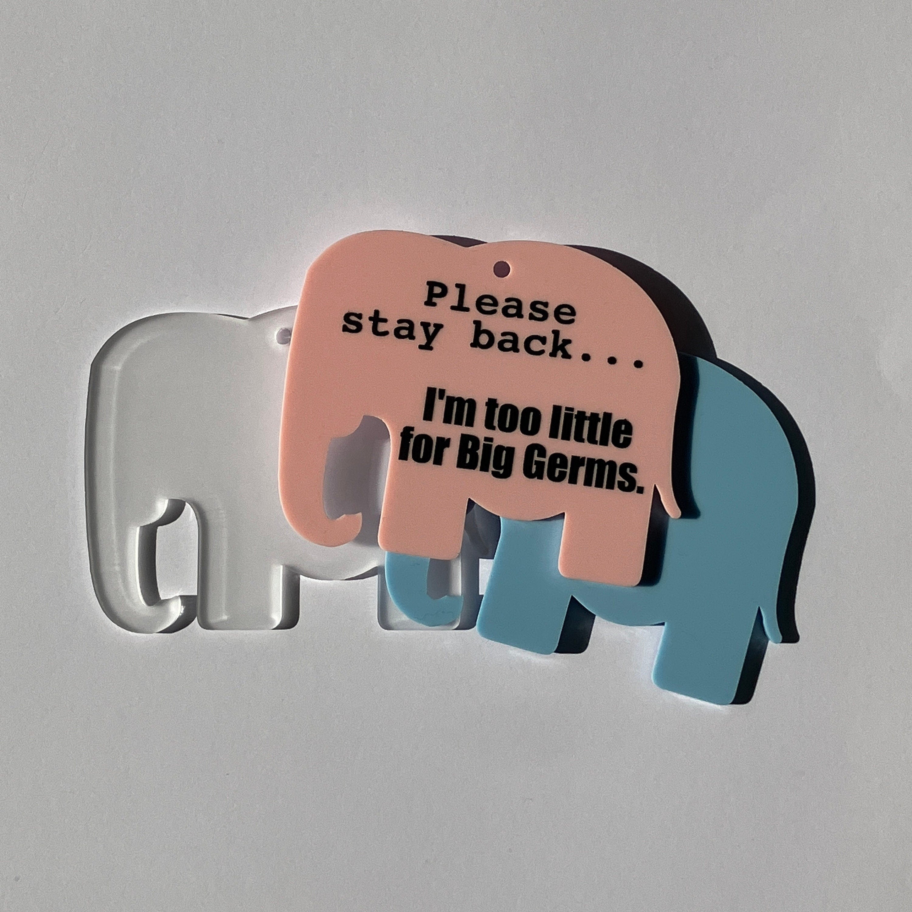 Baby Pram Germ Safety Sign, Acrylic Pushchair Tag.