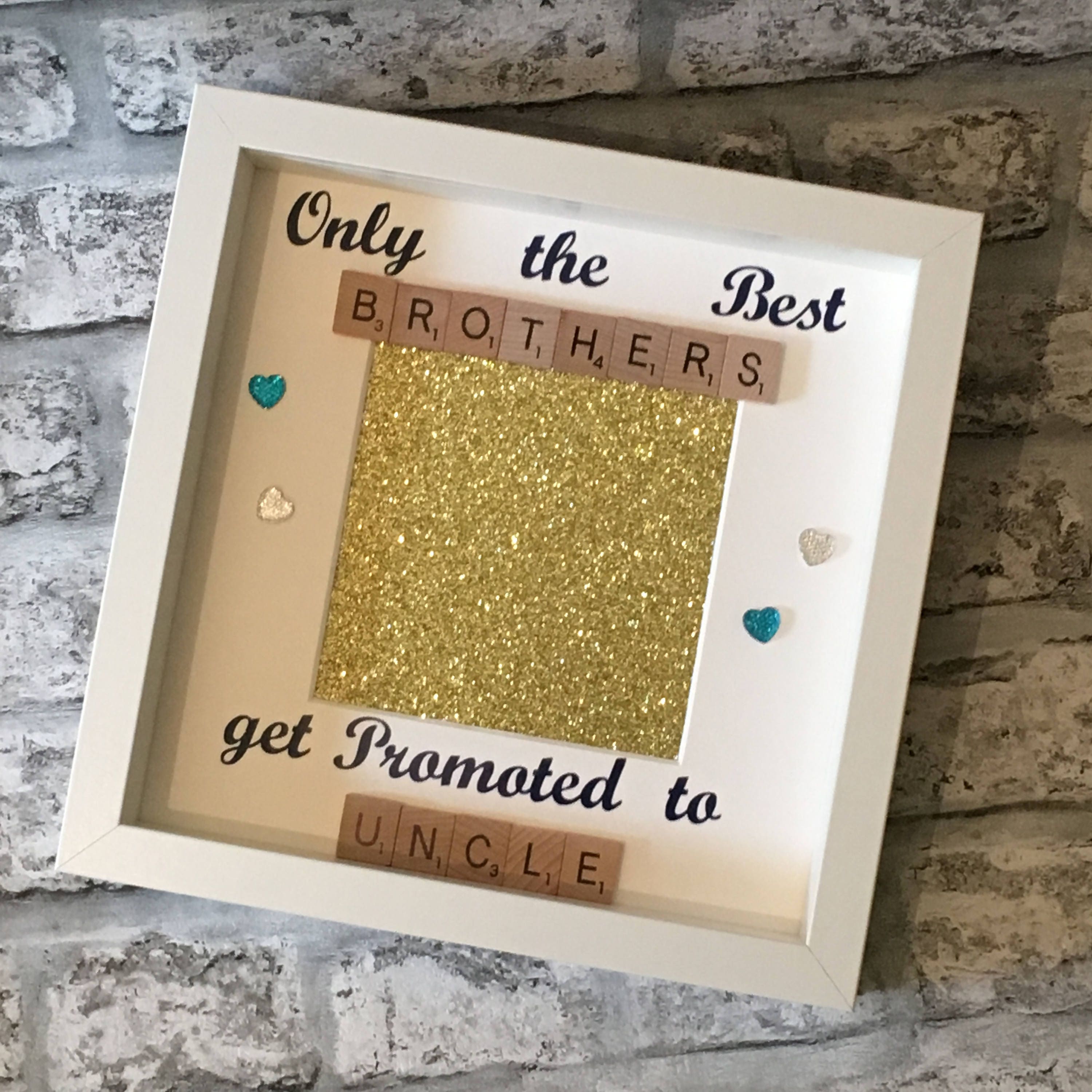 Brother to Uncle Letter Tile Photo Frame - Choice of Colours